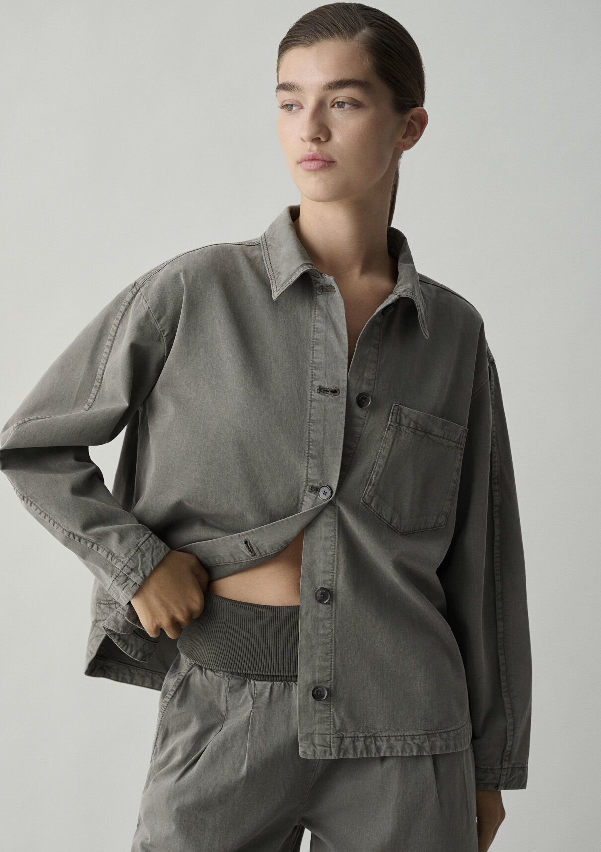 Mavi (Tencel™) Lyocell Karışımlı Gri İnce Ceket görsel 2