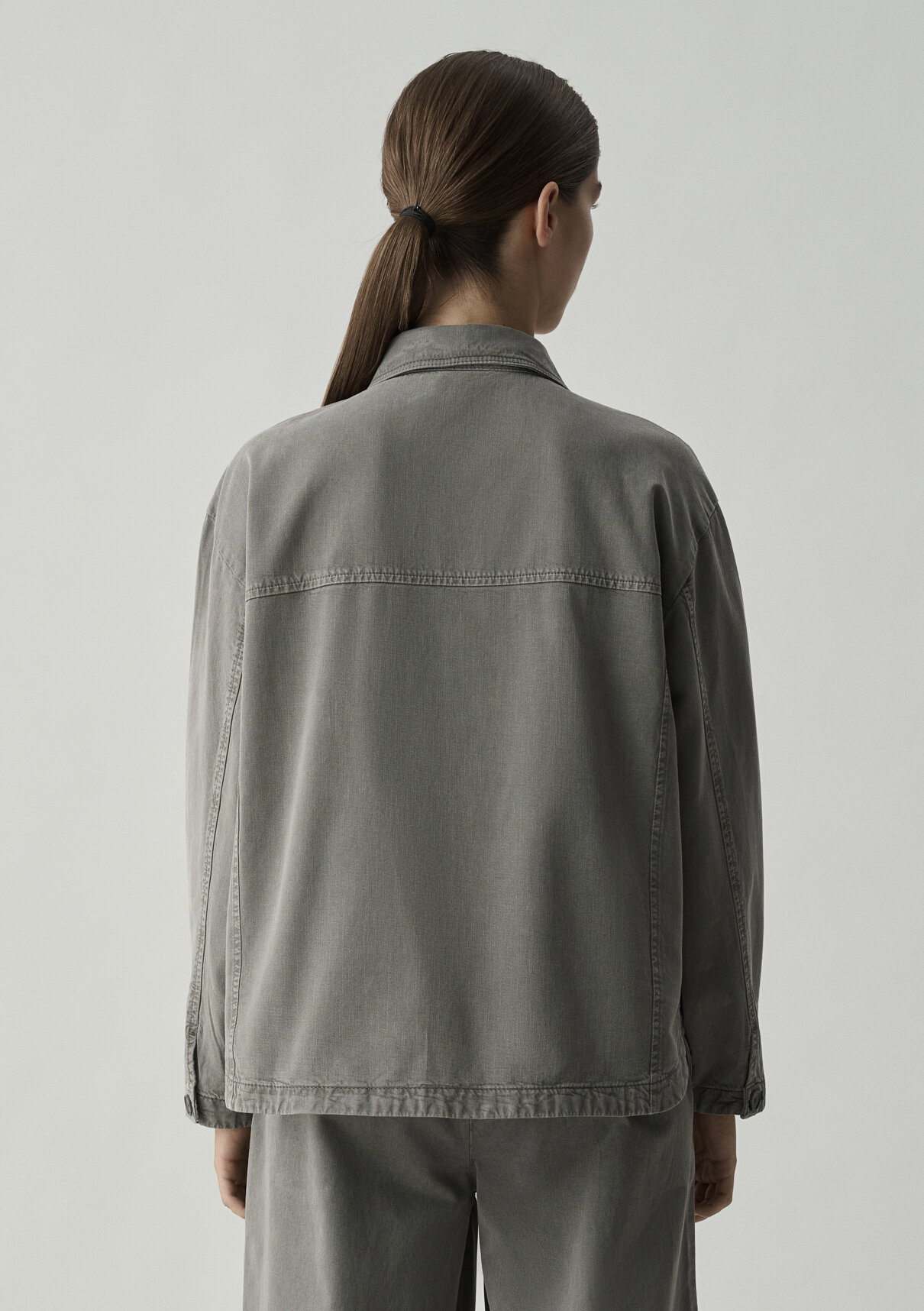 Mavi (Tencel™) Lyocell Karışımlı Gri İnce Ceket görsel 5
