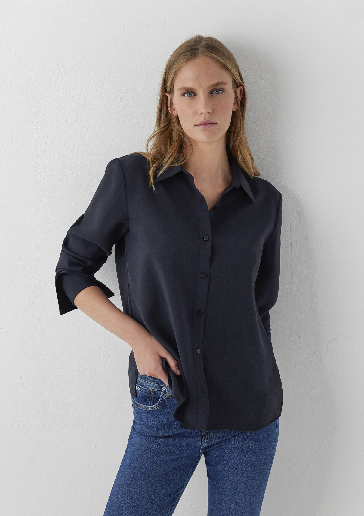 Mavi (Tencel™) Lyocell Karışımlı Antrasit Gömlek