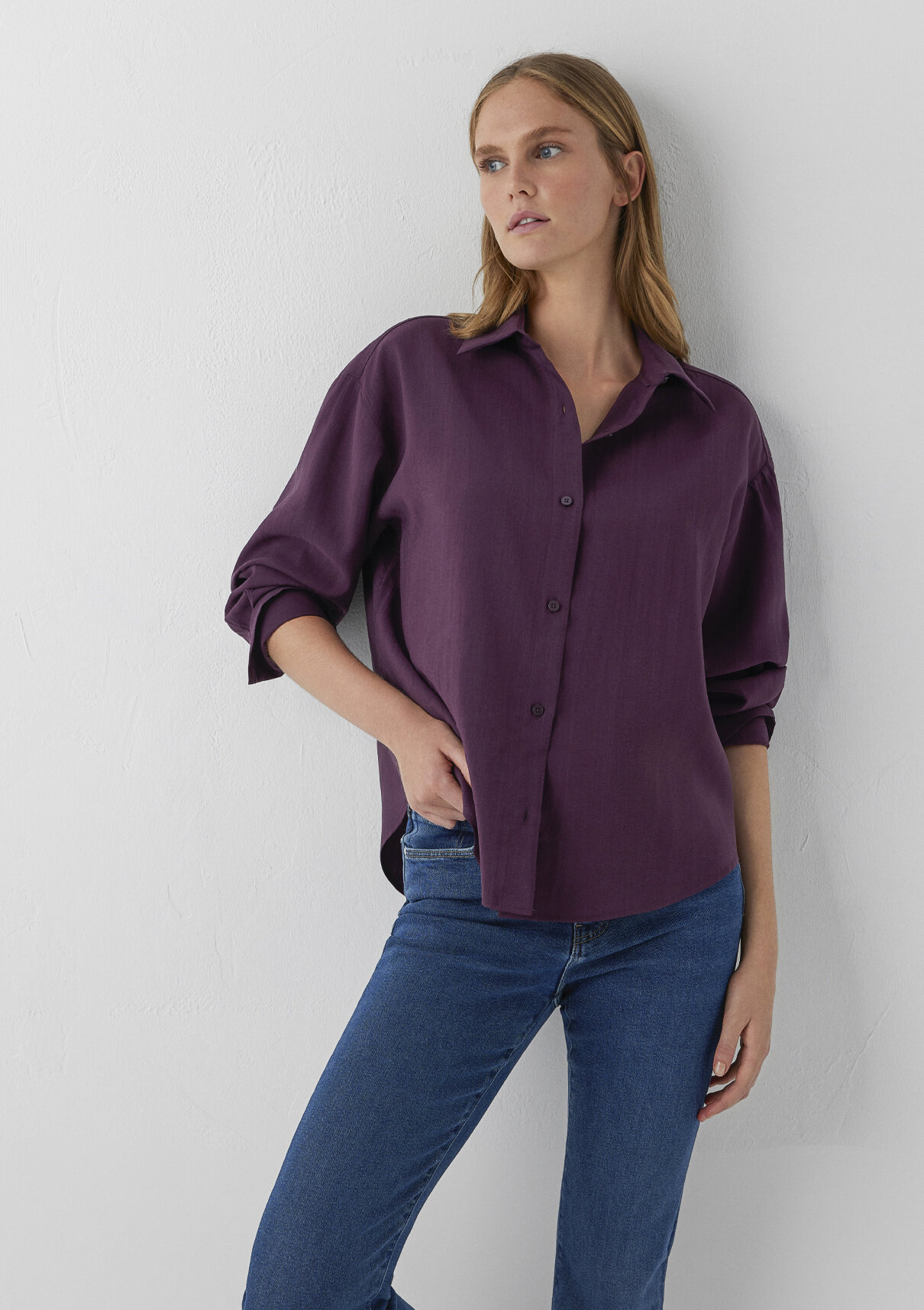 Mavi (Tencel™) Lyocell Karışımlı Mor Gömlek