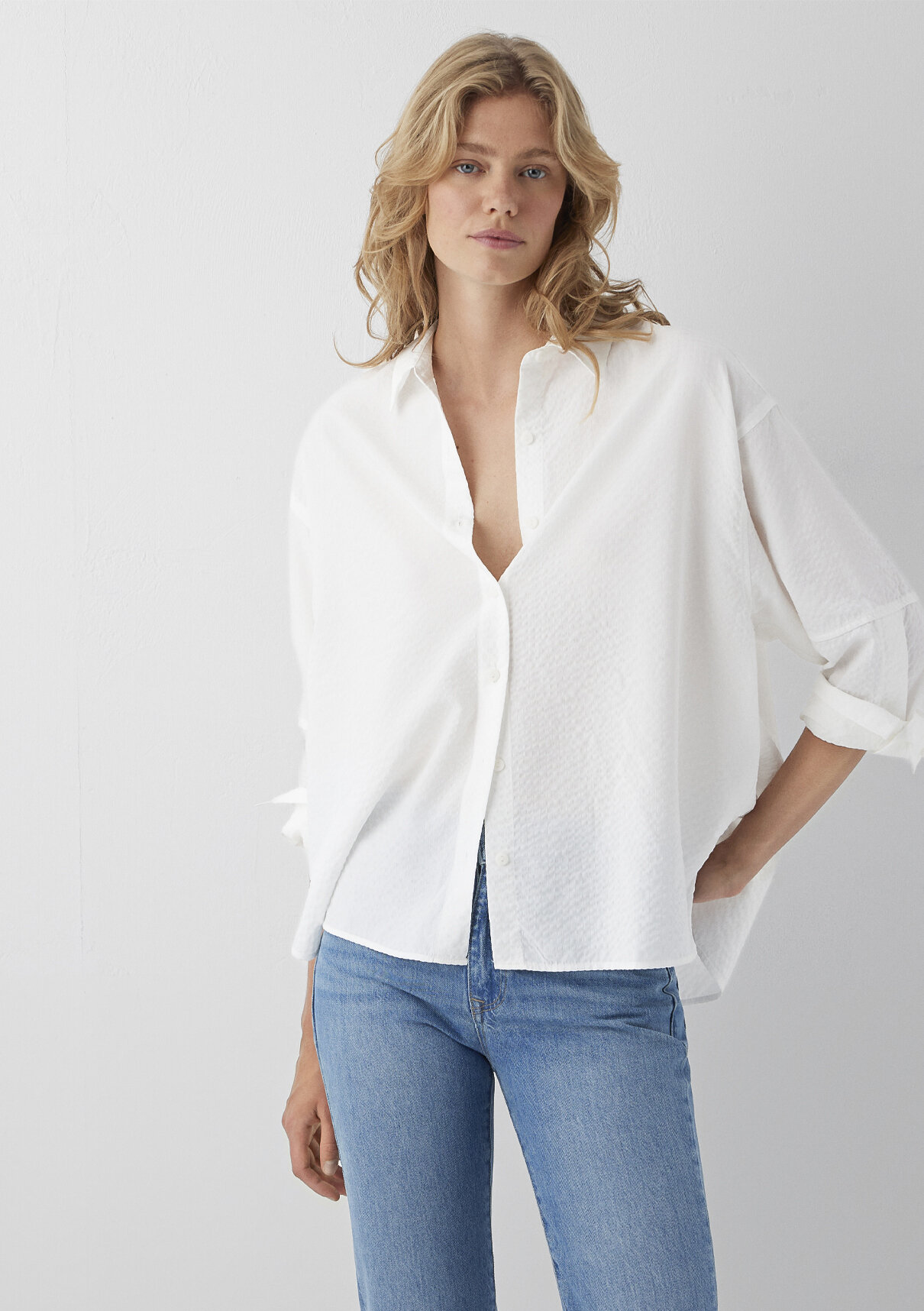 Mavi (Tencel™) Lyocell Karışımlı Beyaz Gömlek