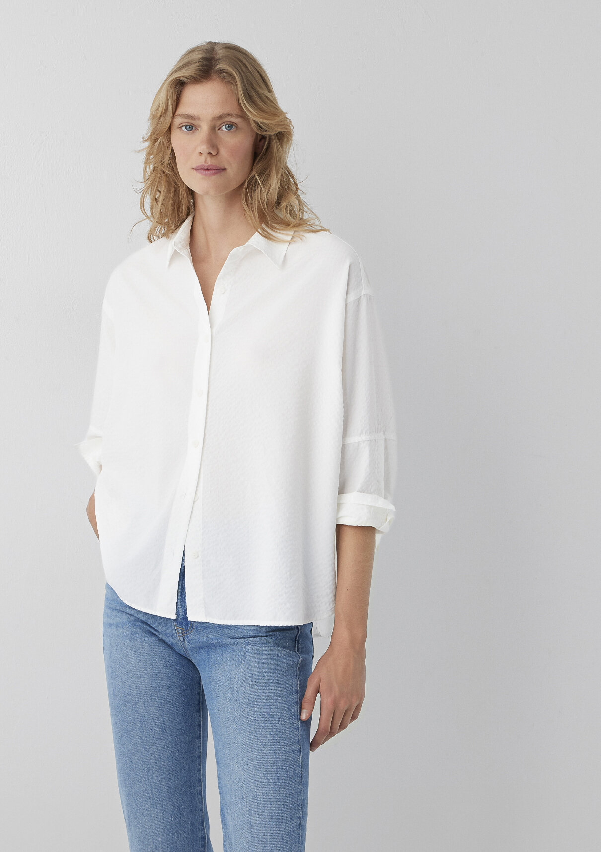 Mavi (Tencel™) Lyocell Karışımlı Beyaz Gömlek görsel 2