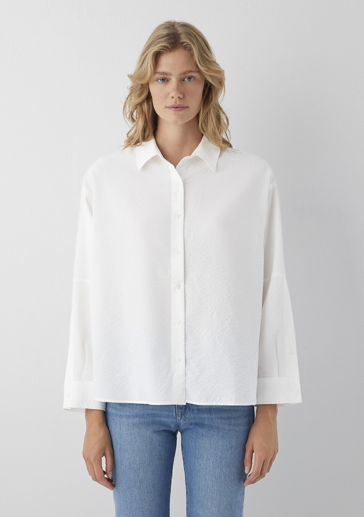 Mavi (Tencel™) Lyocell Karışımlı Beyaz Gömlek görsel 3