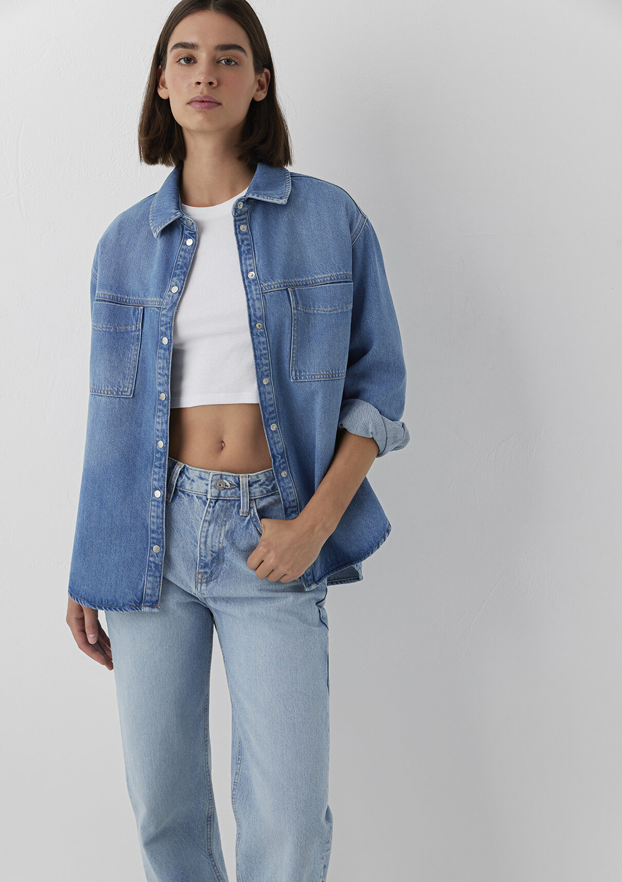 Mavi Brida Iconic Puslu Indigo Mavisi Jean Gömlek