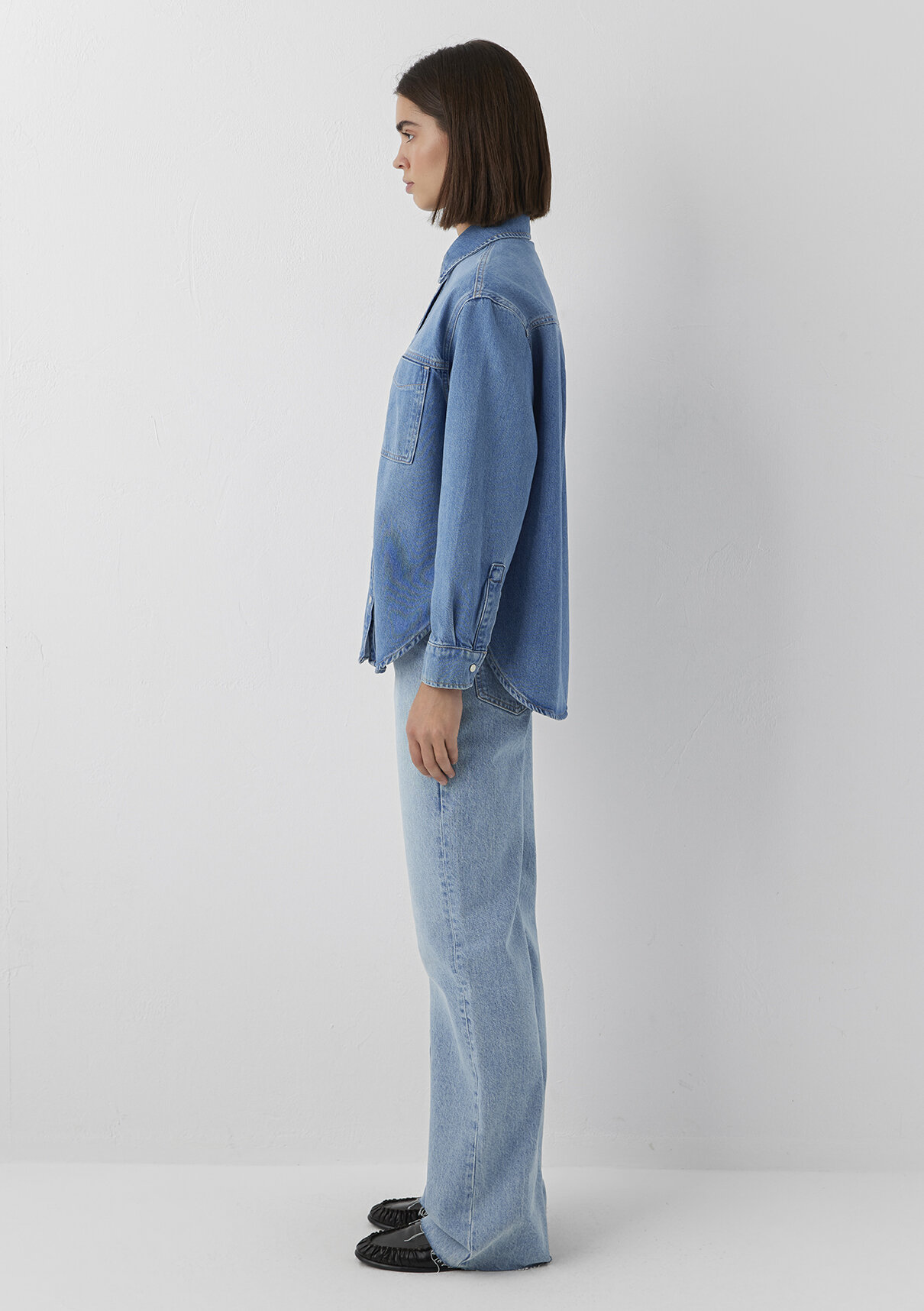 Mavi Brida Iconic Puslu Indigo Mavisi Jean Gömlek görsel 4