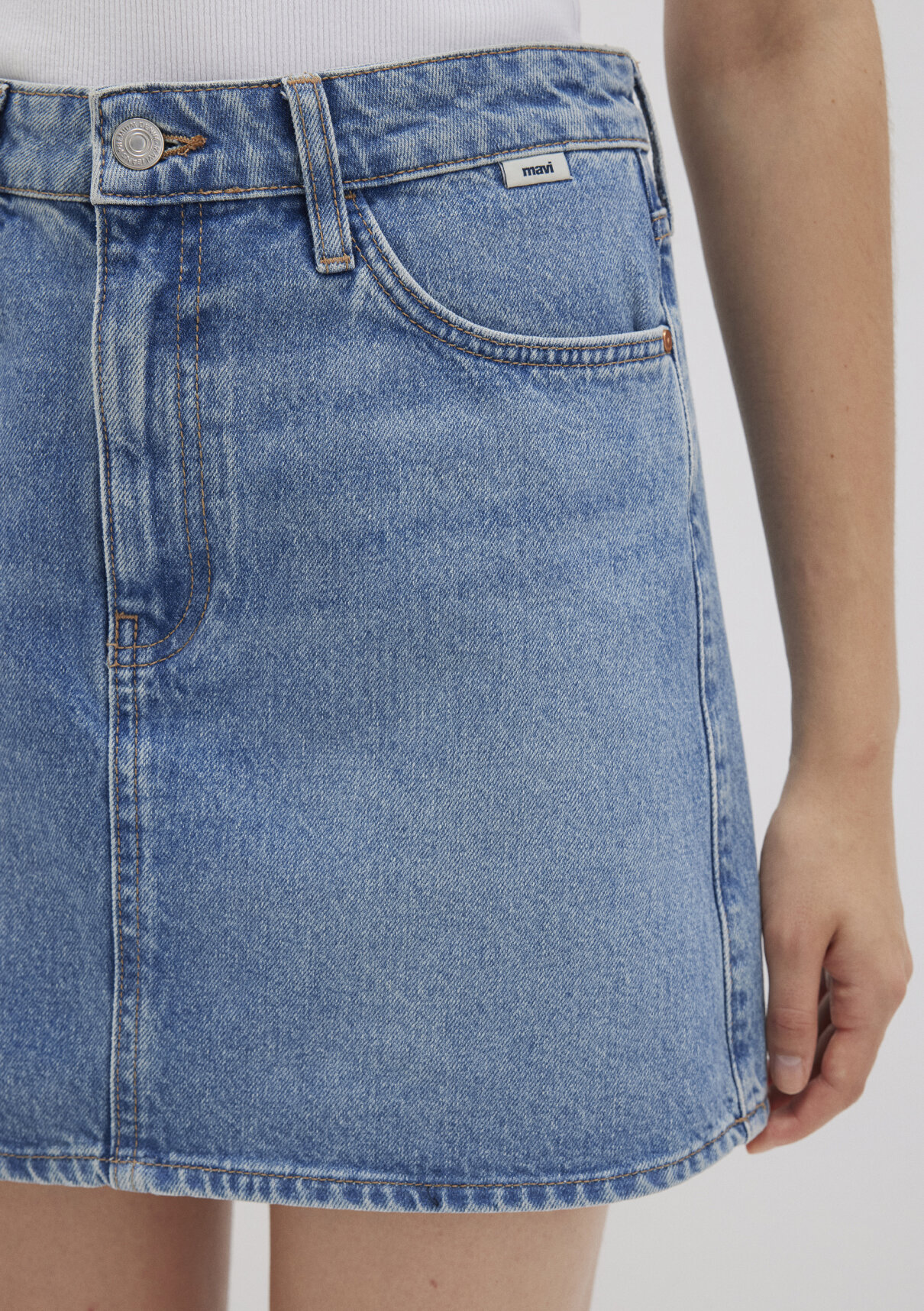 Mavi Bailey Real Blue Gölgeli Indigo Mavisi Jean Etek görsel 6