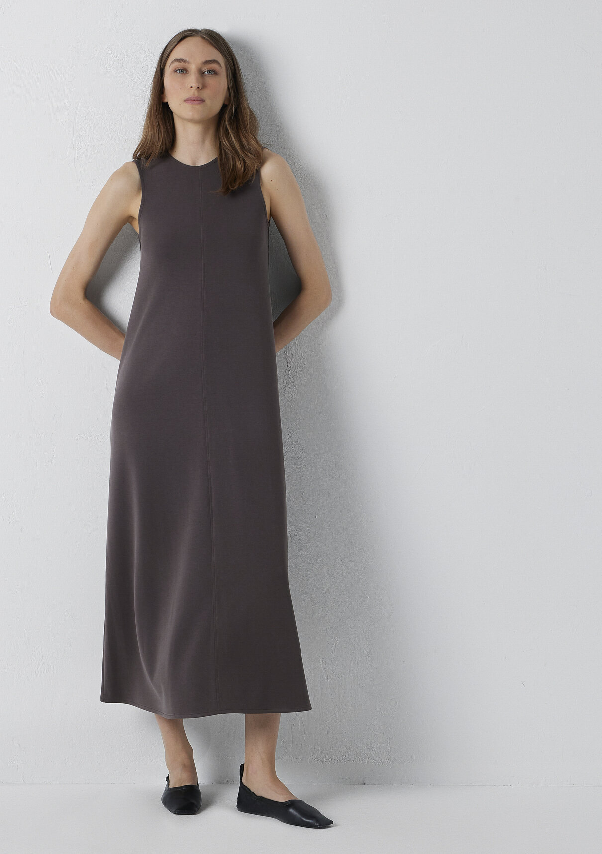 Mavi (Tencel™) Modal Karışımlı Kahverengi Elbise