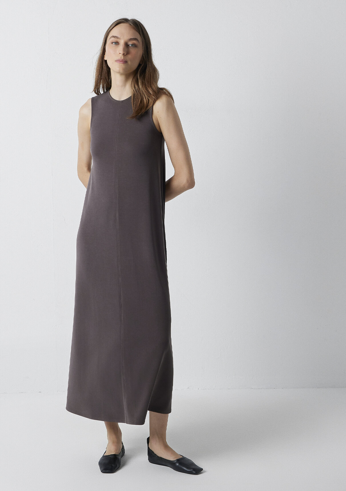 Mavi (Tencel™) Modal Karışımlı Kahverengi Elbise görsel 2