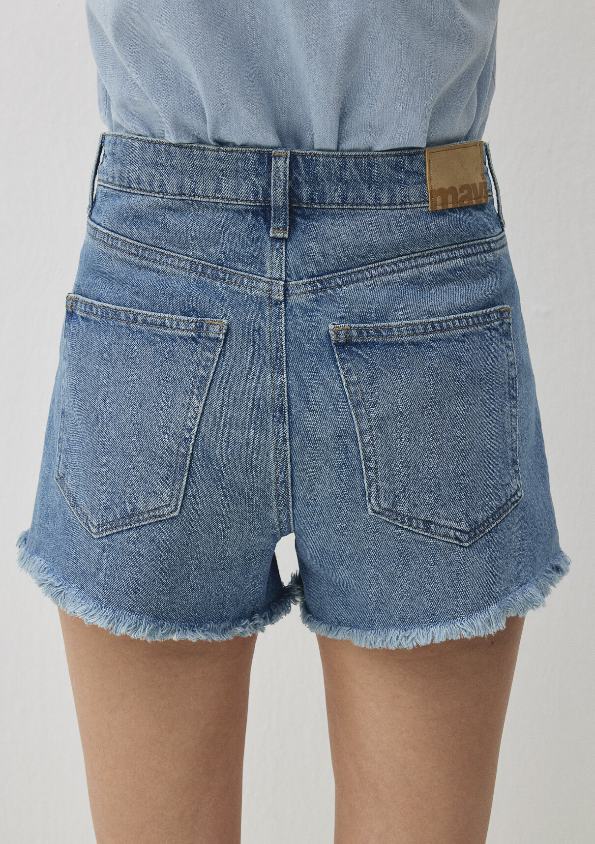 Mavi Cherry 90lar Gölgeli Indigo Mavisi Jean Şort görsel 8