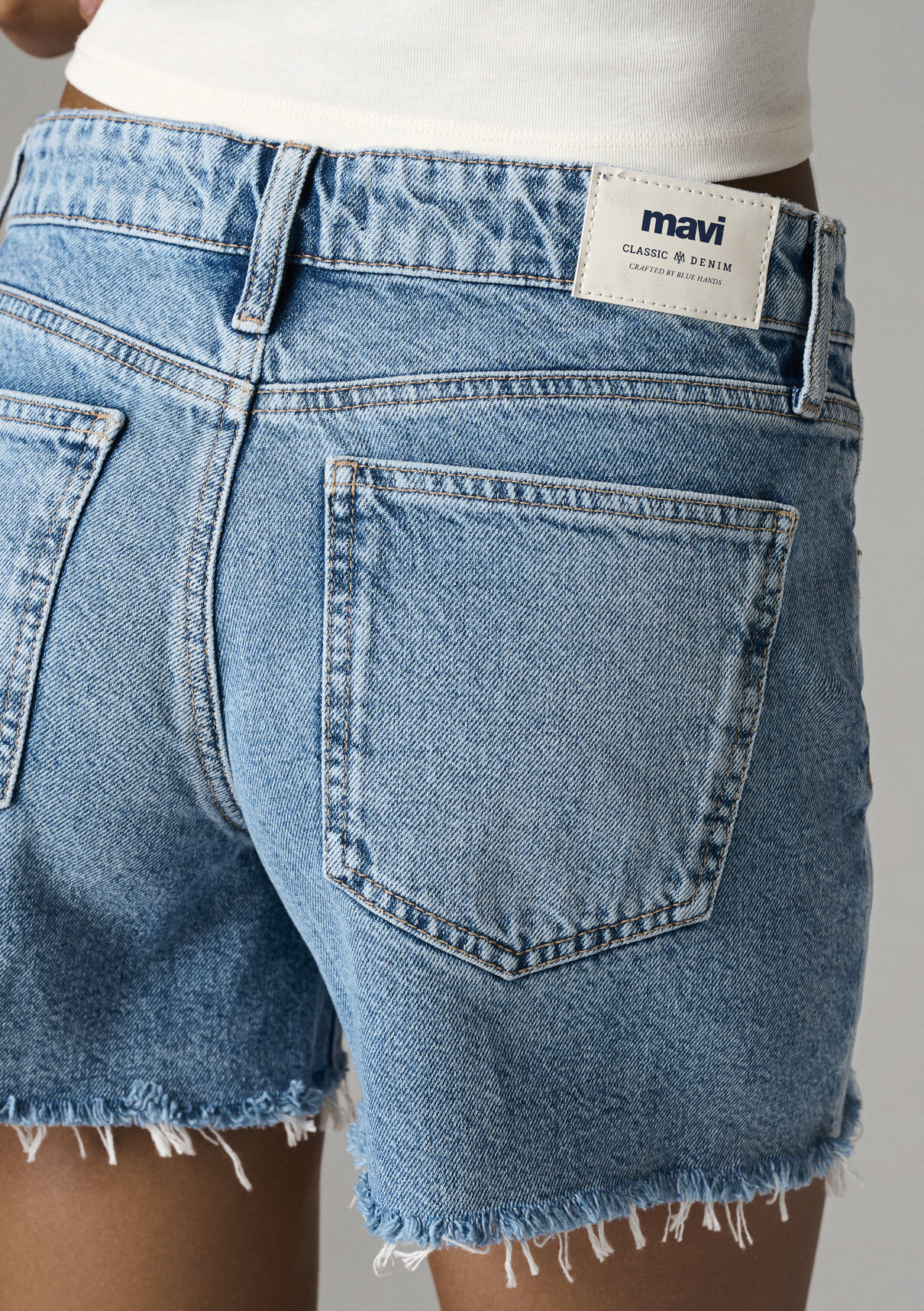 Mavi TAYLOR SHORT Classic Denim Indigo Mavisi Jean Şort görsel 8