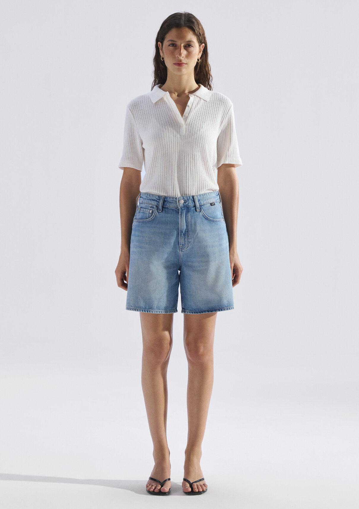 Mavi SIENA SHORT Classic Denim Vintage Açık Mavi Jean Şort görsel 4