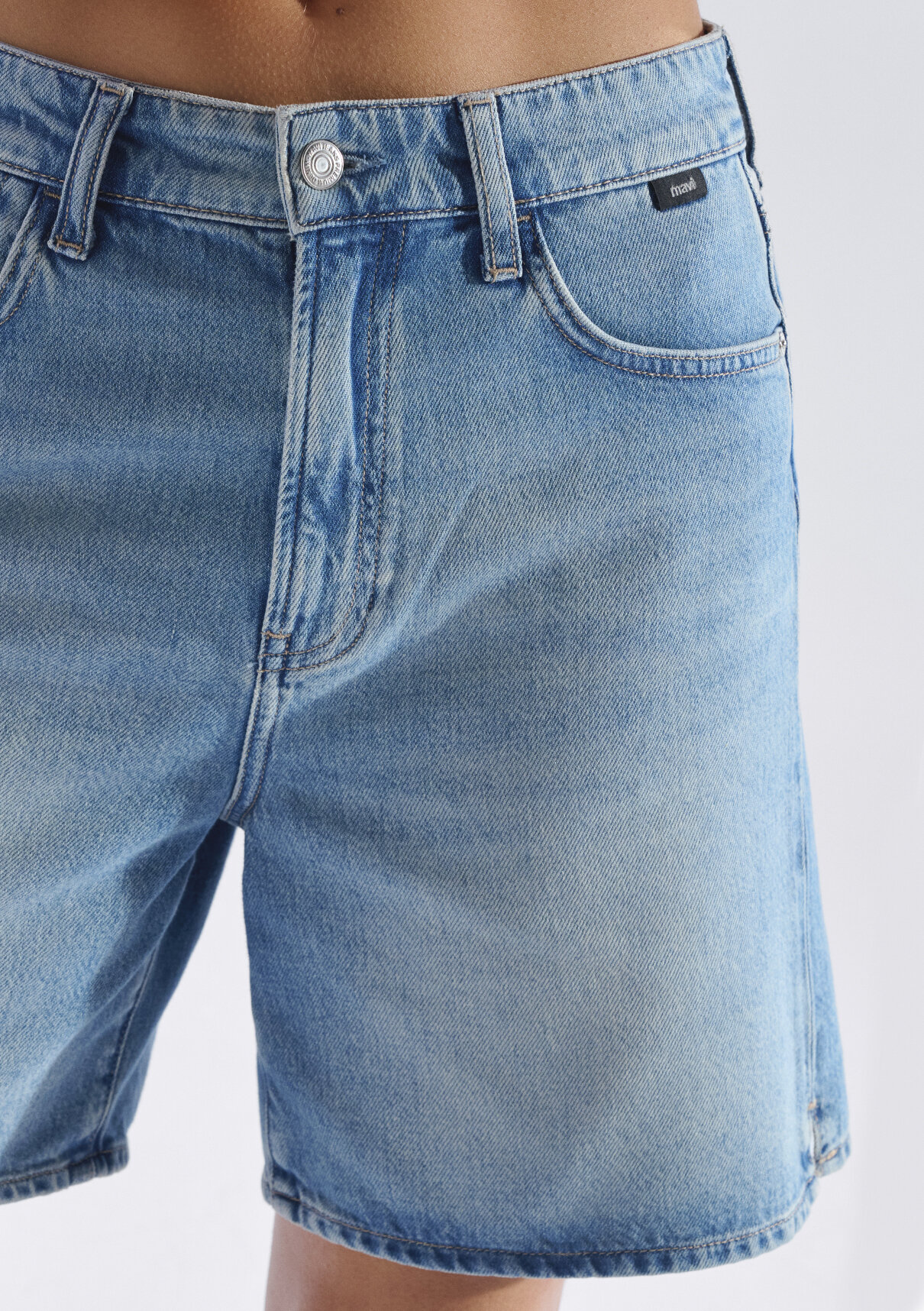 Mavi SIENA SHORT Classic Denim Vintage Açık Mavi Jean Şort görsel 7