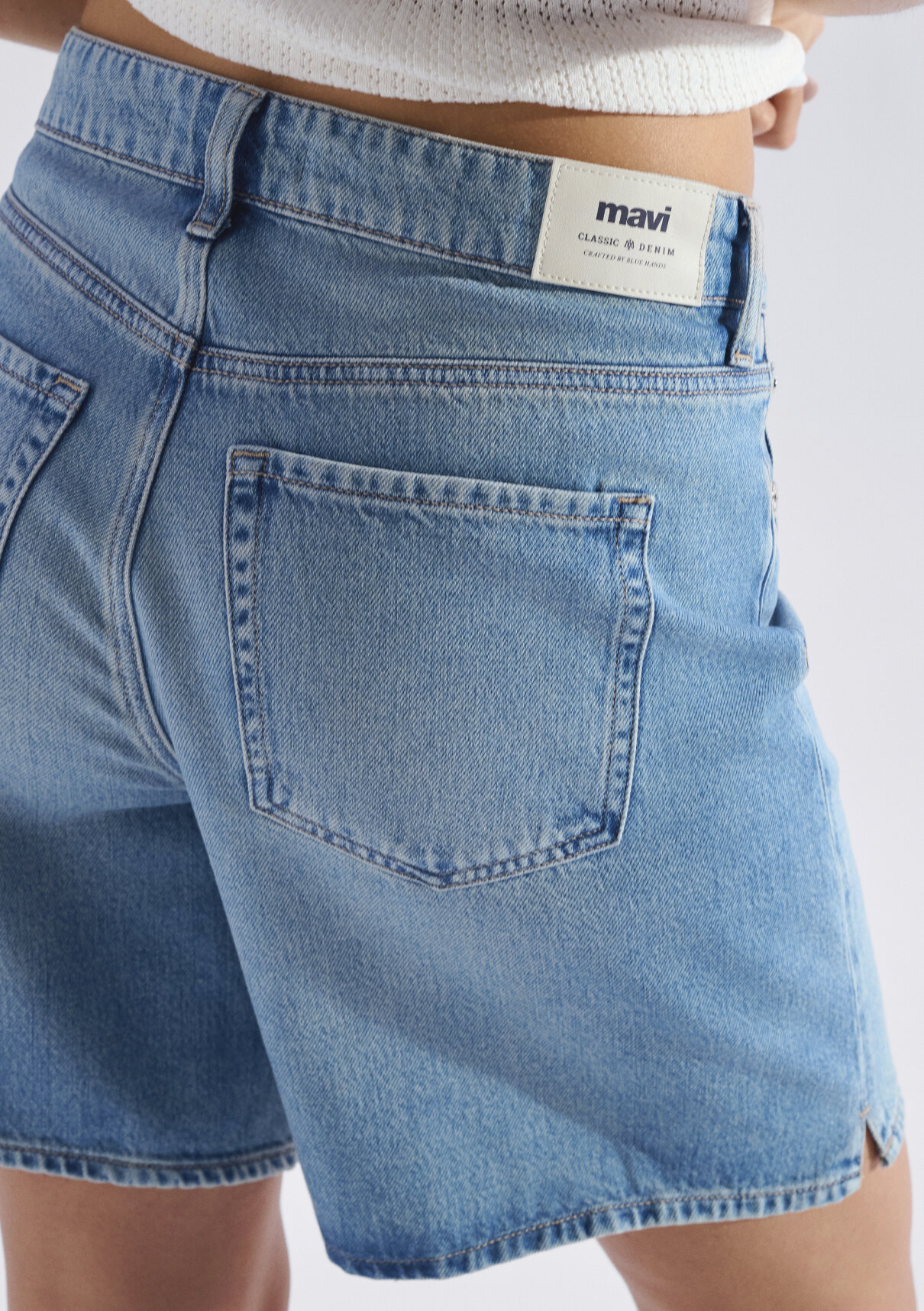 Mavi SIENA SHORT Classic Denim Vintage Açık Mavi Jean Şort görsel 8