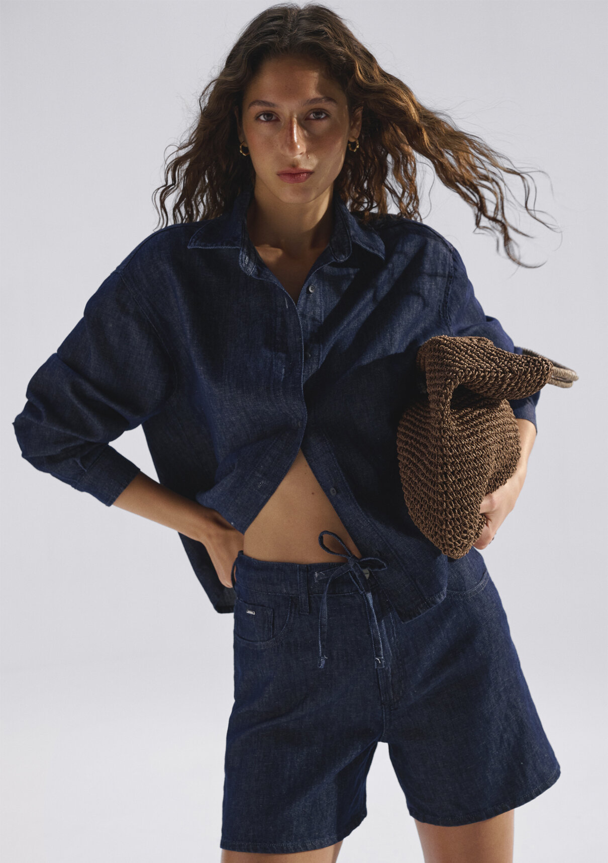 Mavi LEILA SHORT Mavi Edition Keten Karışımlı Rinse Jean Şort görsel 3