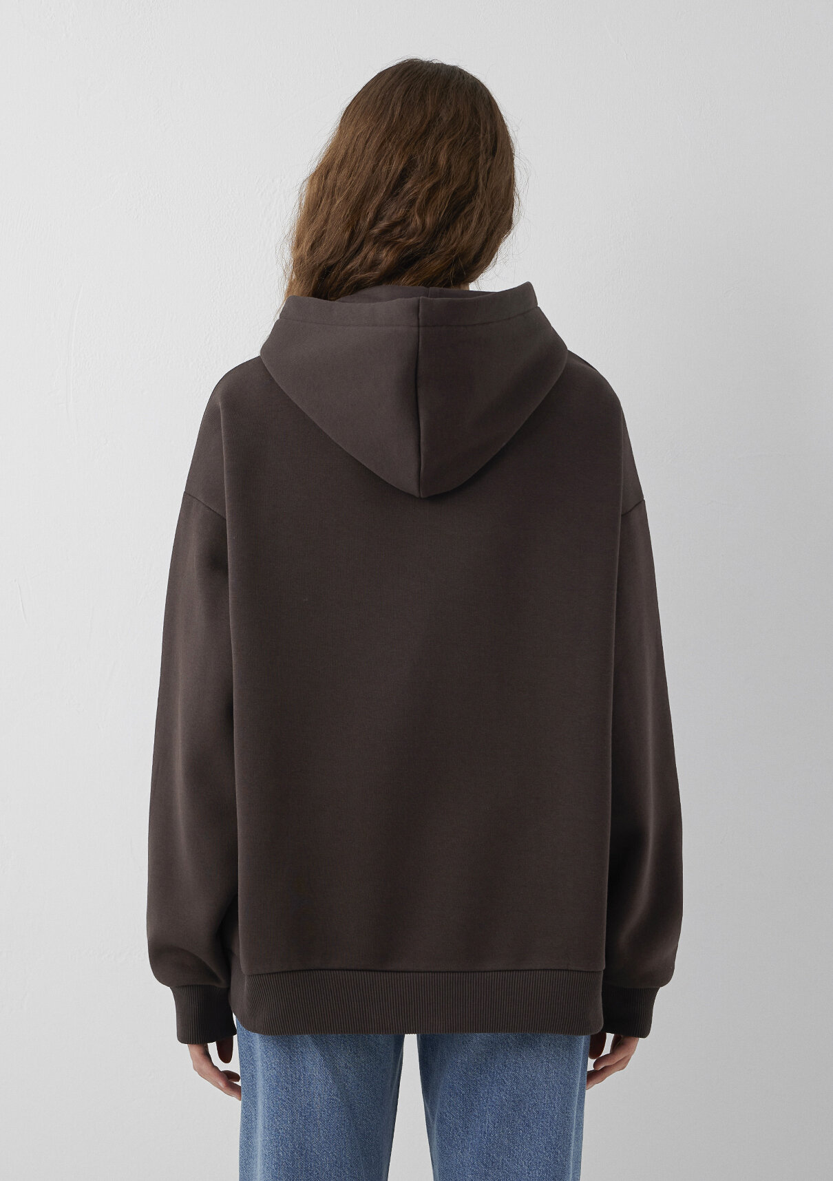 Mavi Logo Baskılı Kapüşonlu Kahverengi Sweatshirt görsel 5