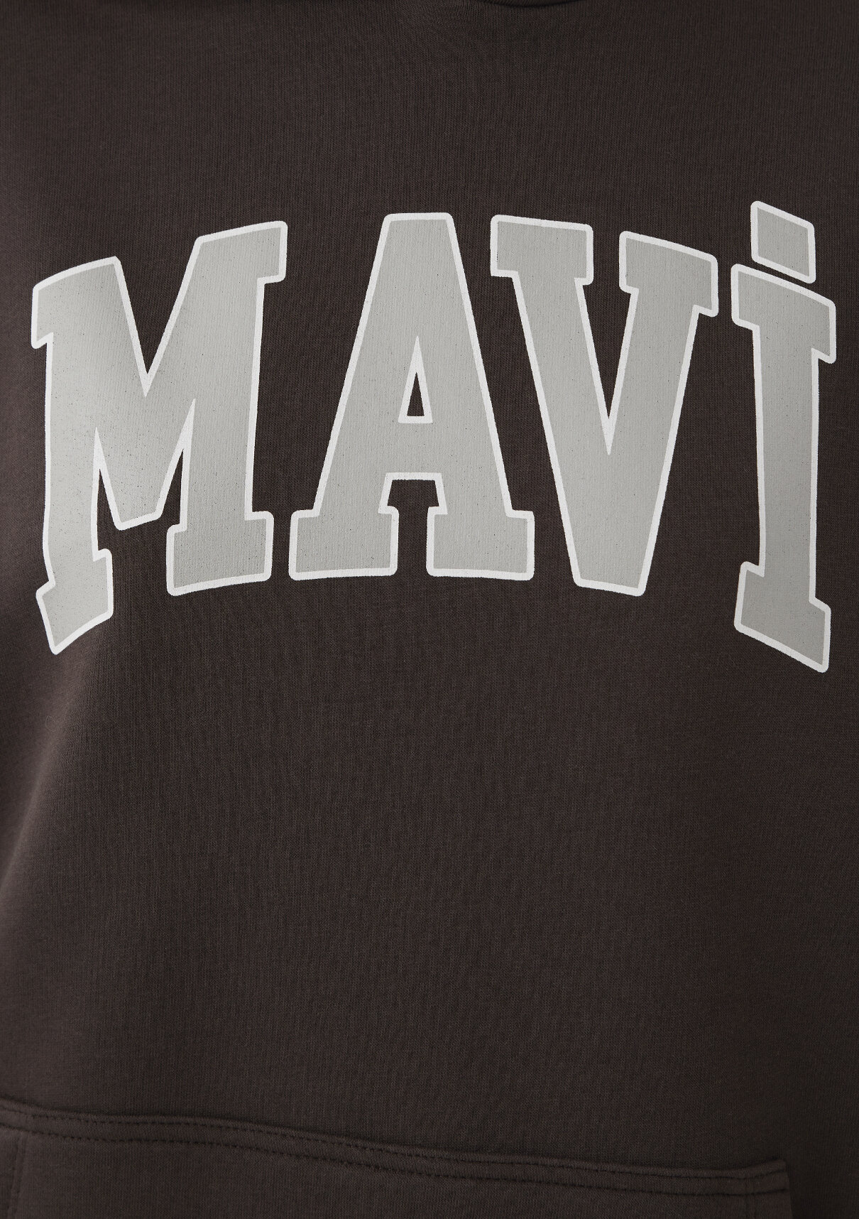 Mavi Logo Baskılı Kapüşonlu Kahverengi Sweatshirt görsel 7
