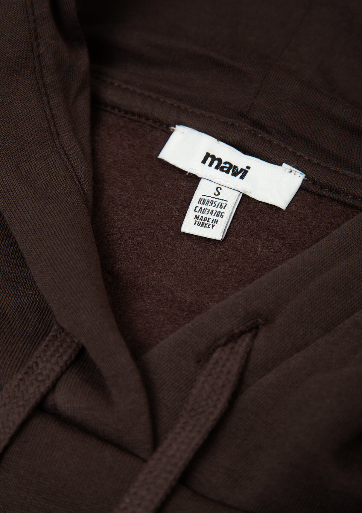 Mavi Logo Baskılı Kapüşonlu Kahverengi Sweatshirt görsel 8