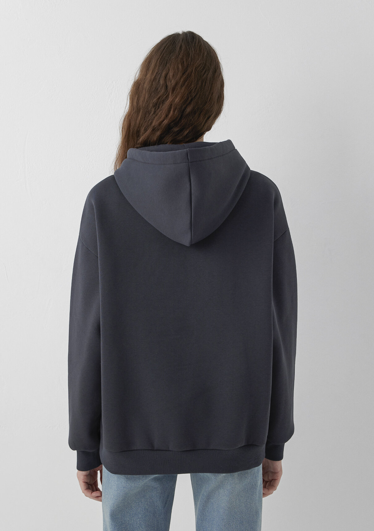 Mavi Logo Baskılı Kapüşonlu Antrasit Sweatshirt görsel 6