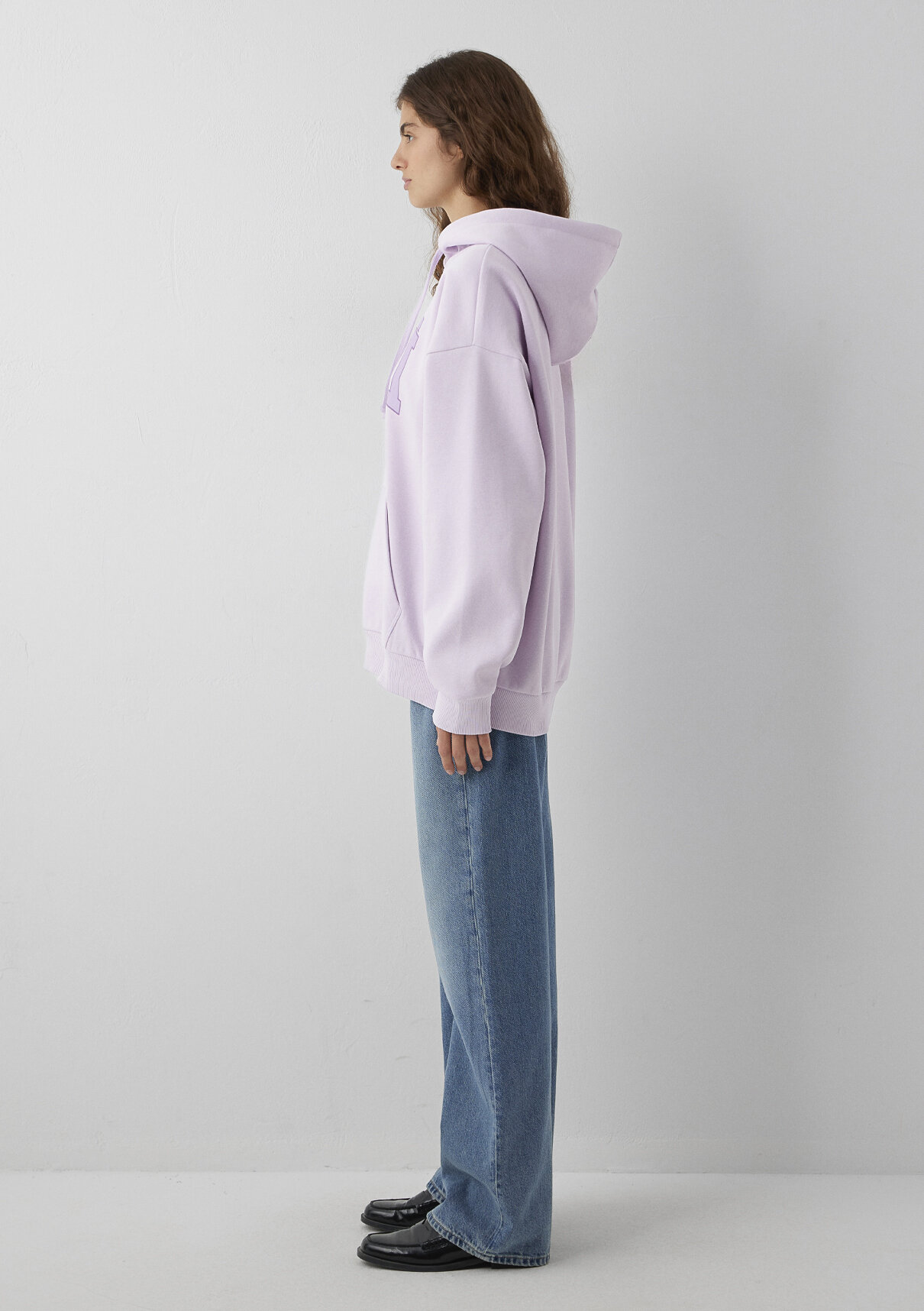 Mavi Logo Baskılı Kapüşonlu Lila Sweatshirt görsel 4