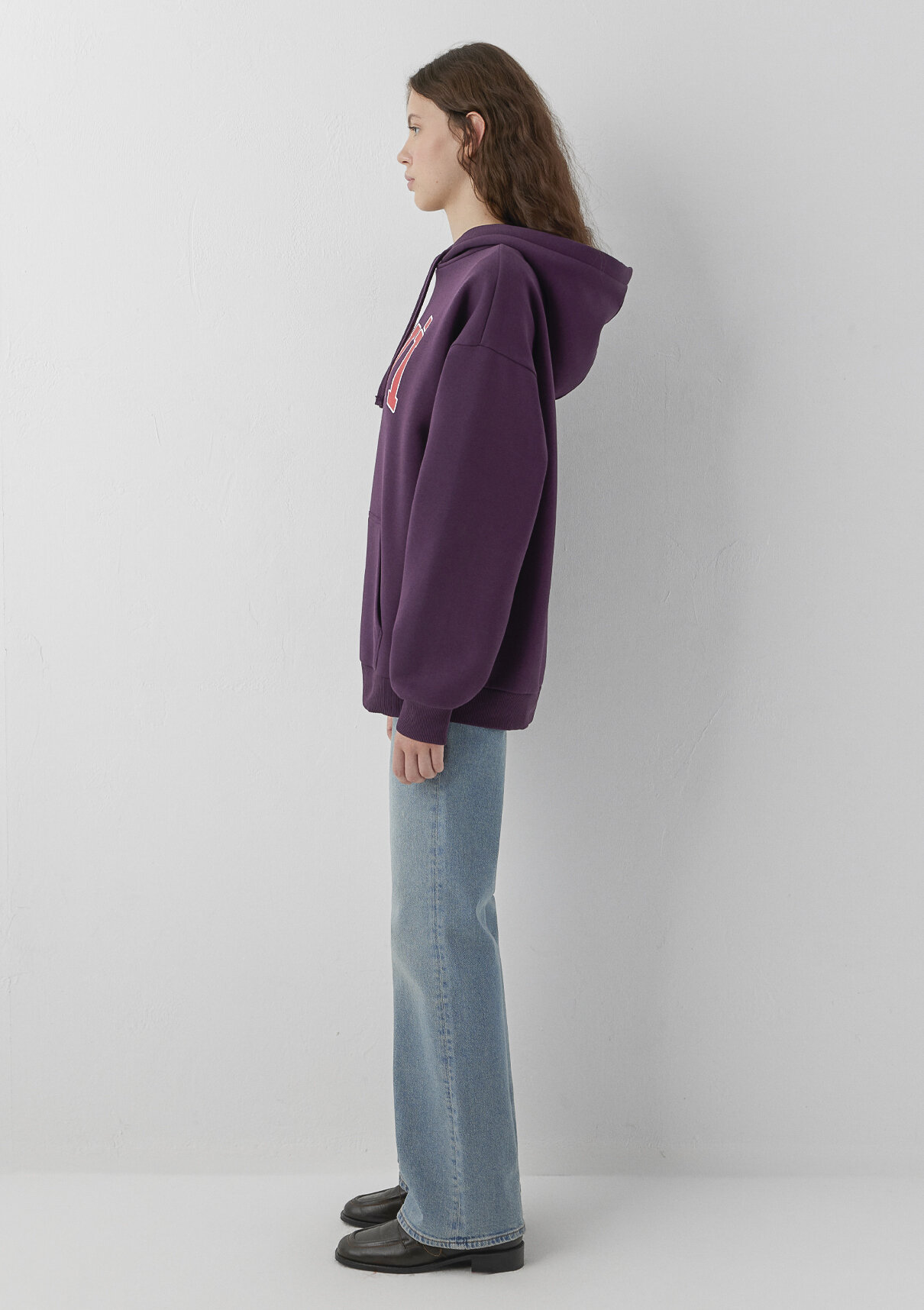 Mavi Logo Baskılı Kapüşonlu Mor Sweatshirt görsel 4