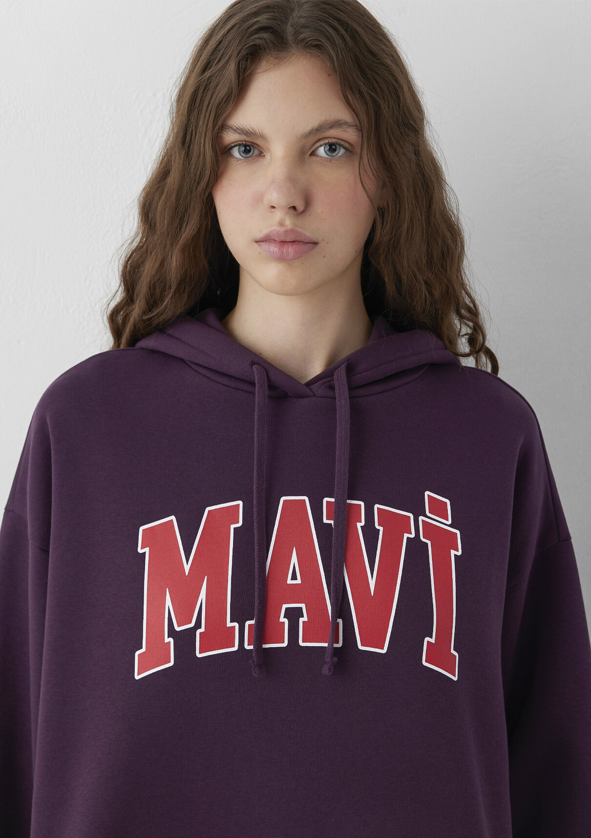 Mavi Logo Baskılı Kapüşonlu Mor Sweatshirt görsel 6