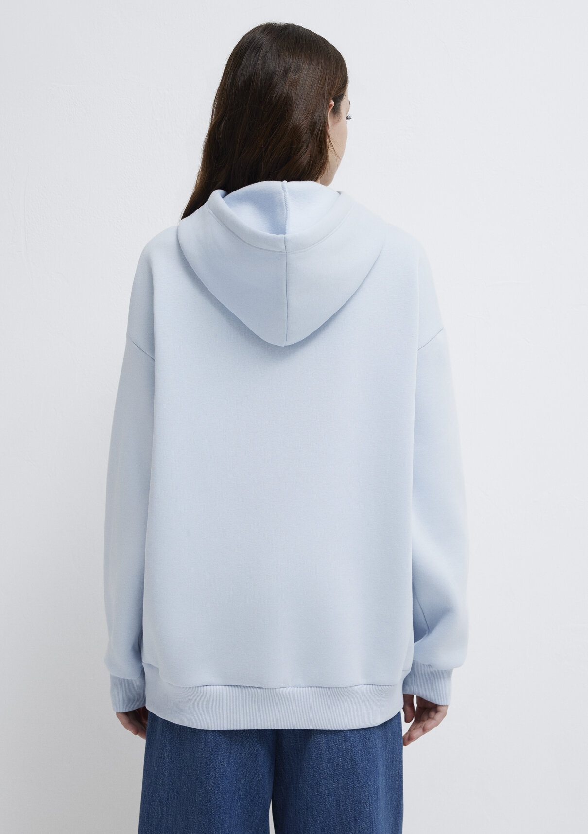 Mavi Logo Baskılı Kapüşonlu Mavi Sweatshirt görsel 5