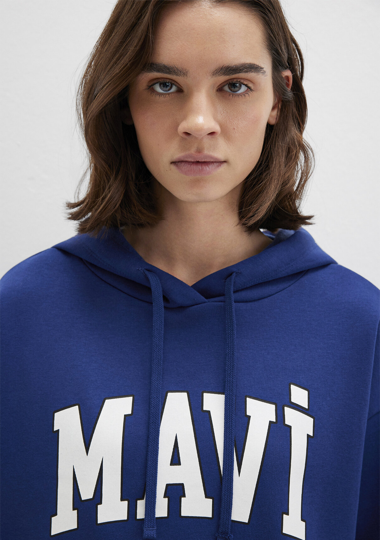 Mavi Logo Baskılı Kapüşonlu Lacivert Sweatshirt görsel 6