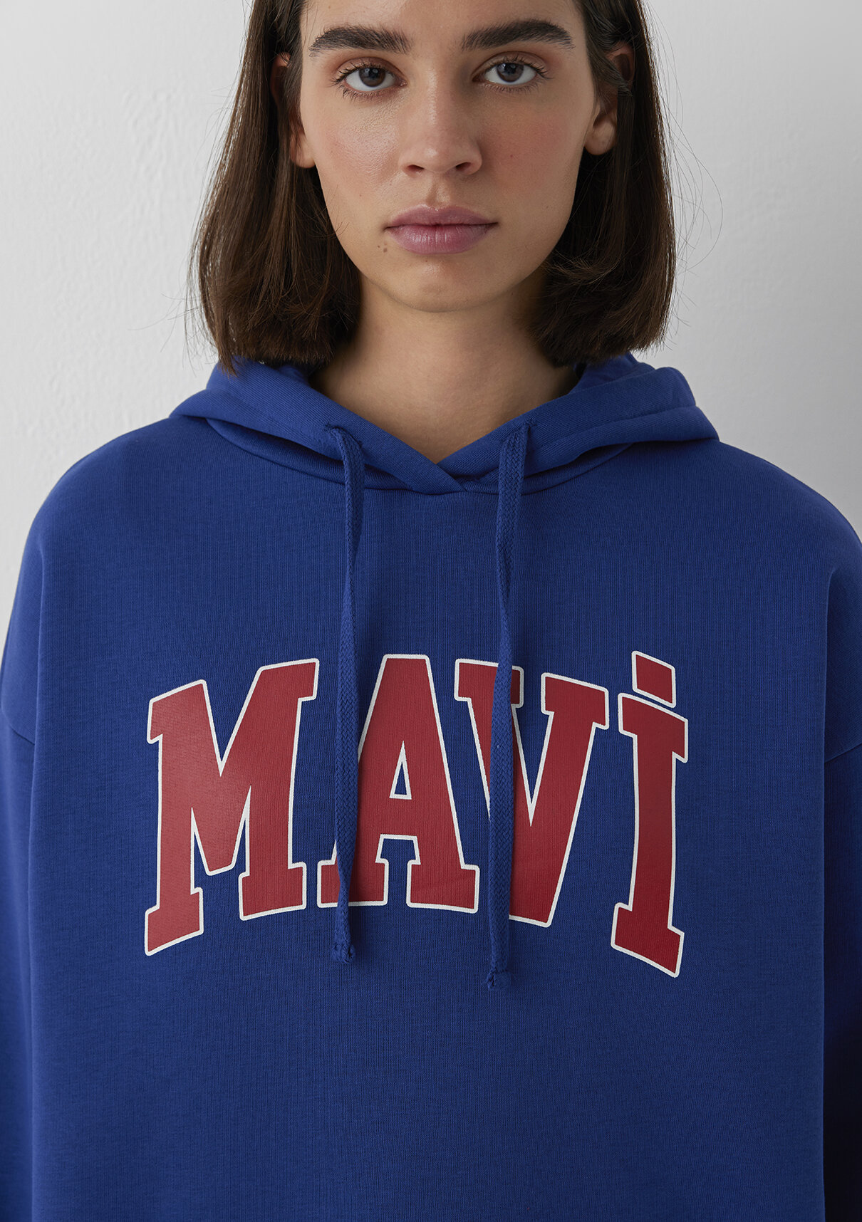 Mavi Logo Baskılı Kapüşonlu Lacivert Sweatshirt görsel 6