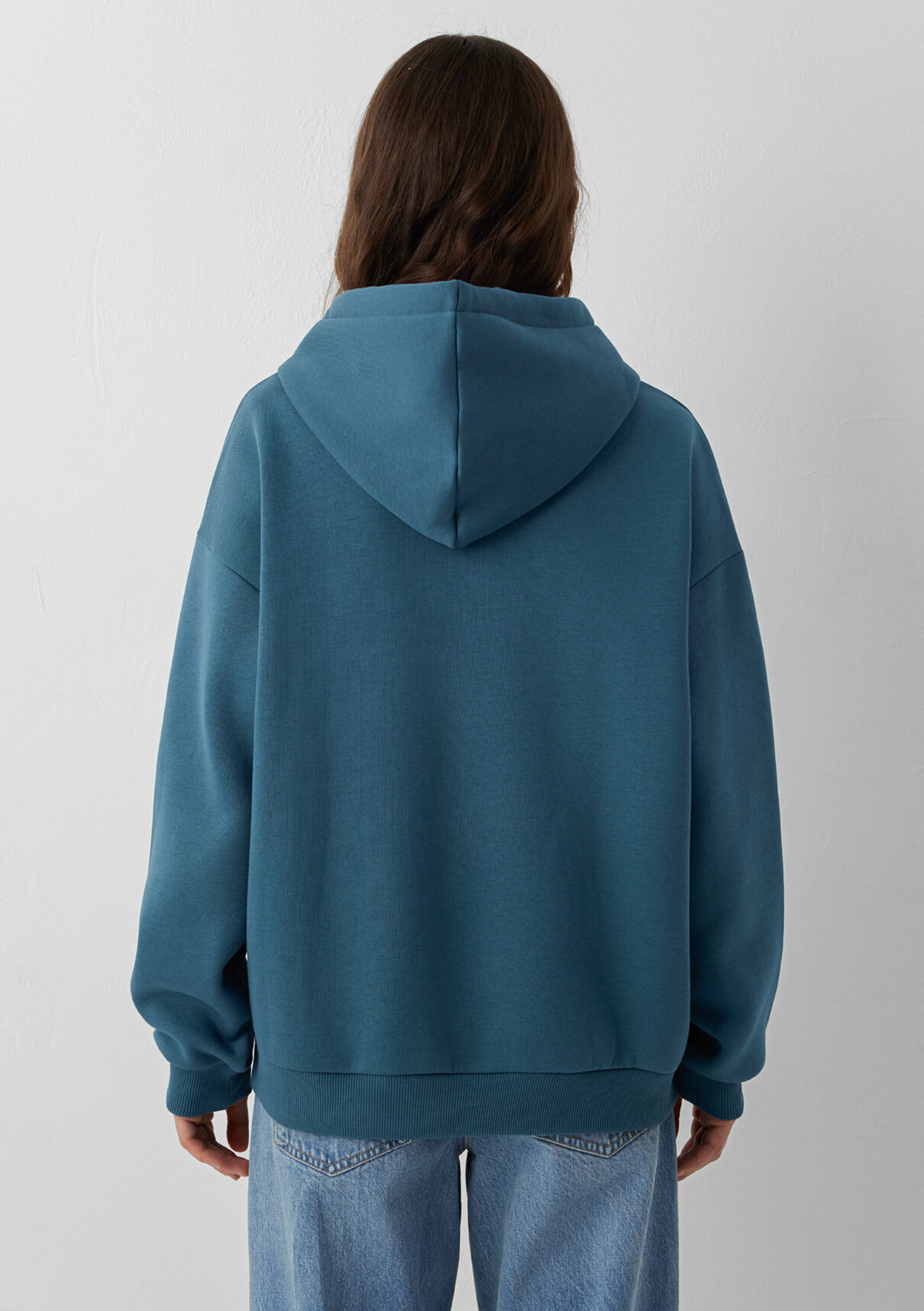Mavi Logo Baskılı Kapüşonlu Mavi Sweatshirt görsel 5