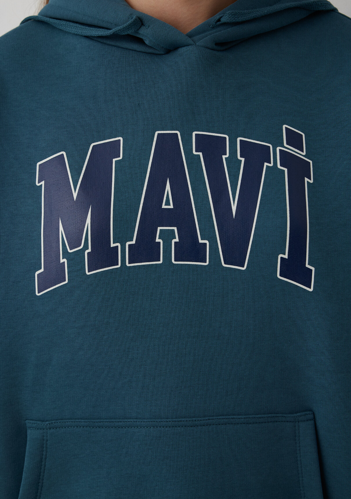 Mavi Logo Baskılı Kapüşonlu Mavi Sweatshirt görsel 7