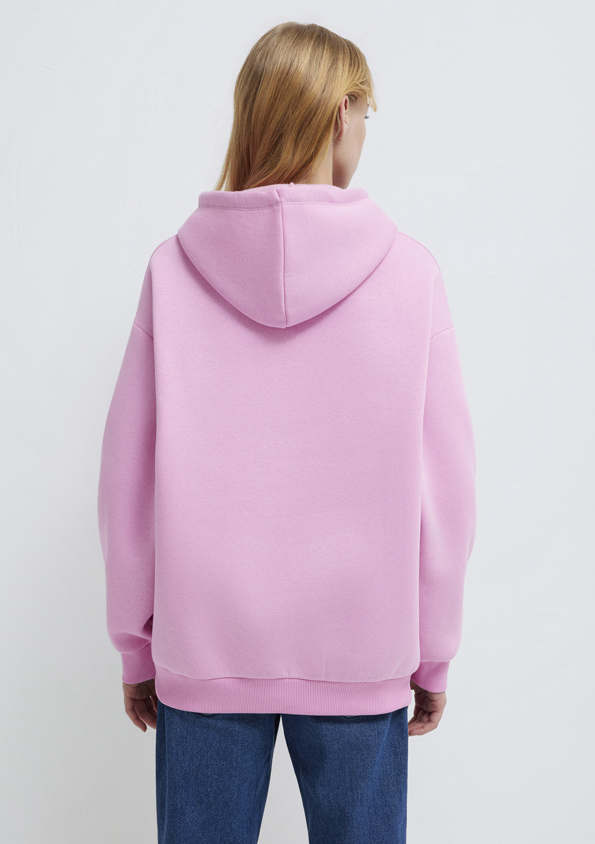 Mavi Logo Baskılı Kapüşonlu Pembe Sweatshirt görsel 5
