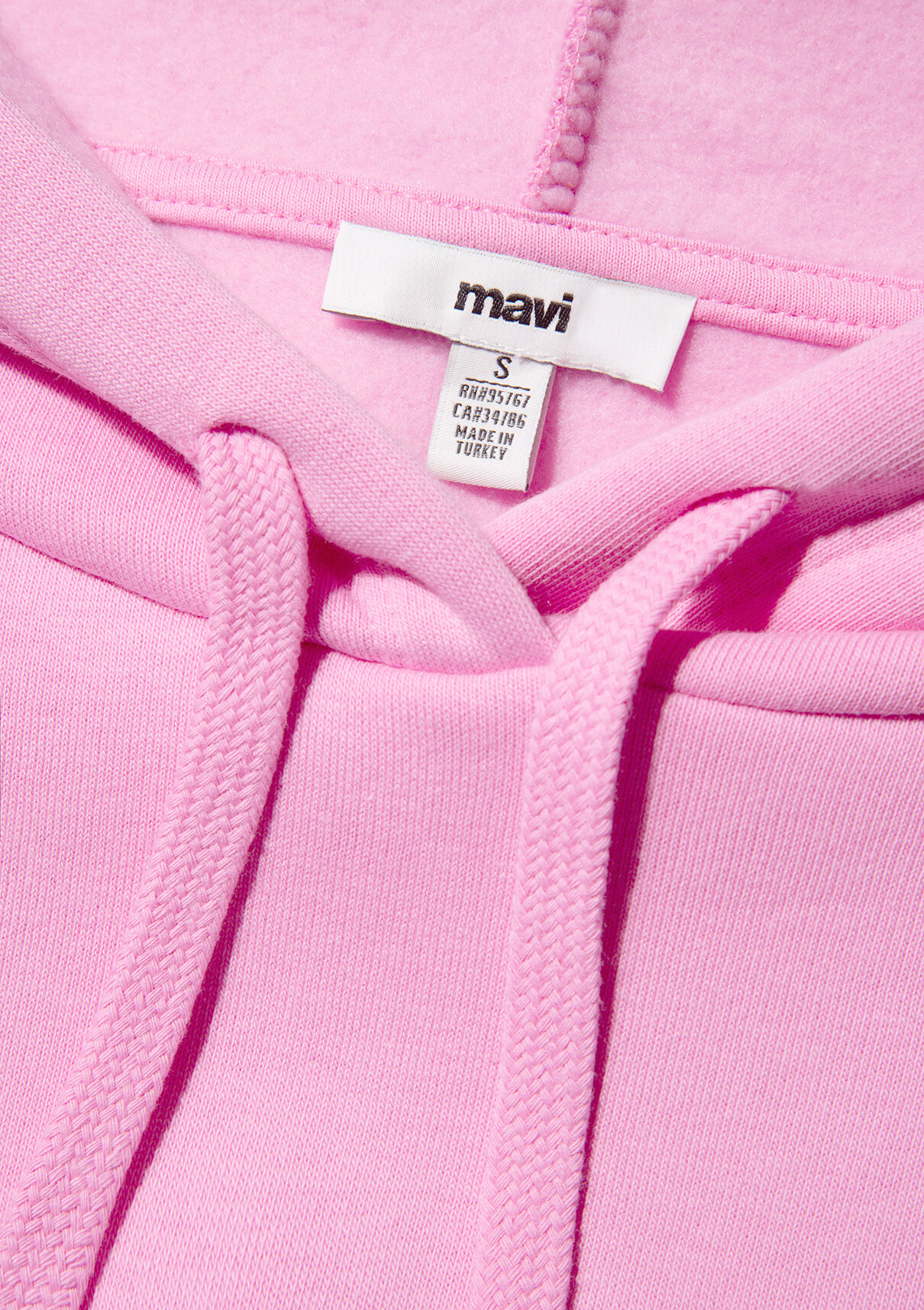 Mavi Logo Baskılı Kapüşonlu Pembe Sweatshirt görsel 8