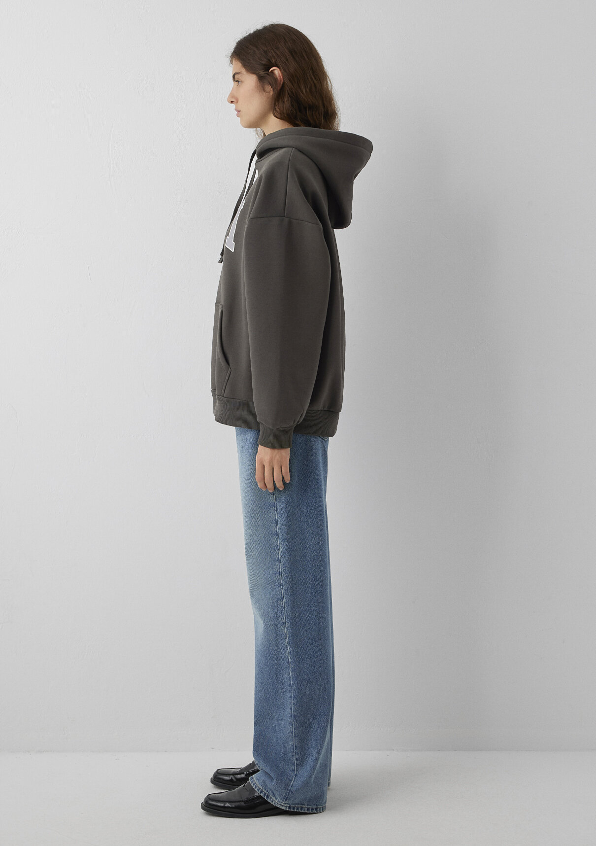 Mavi Logo Baskılı Kapüşonlu Haki Sweatshirt görsel 4