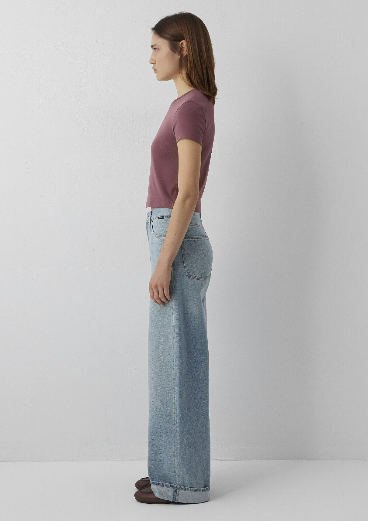 Mavi Pembe Basic Crop Tişört görsel 4