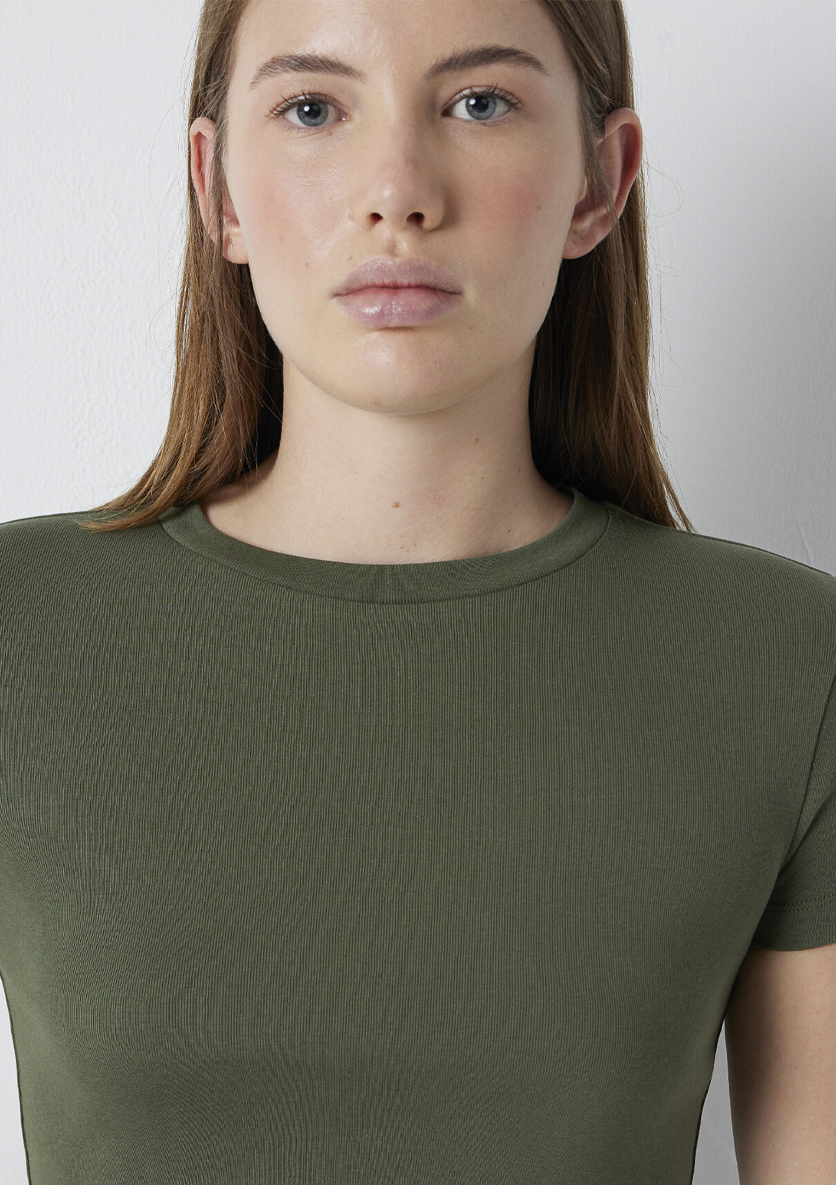 Mavi Yeşil Basic Crop Tişört görsel 6