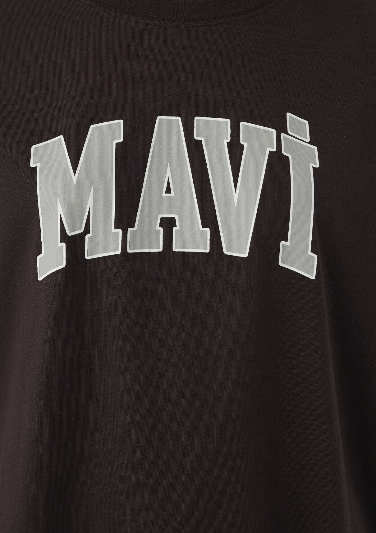 Mavi Logo Baskılı Kahverengi Tişört görsel 8