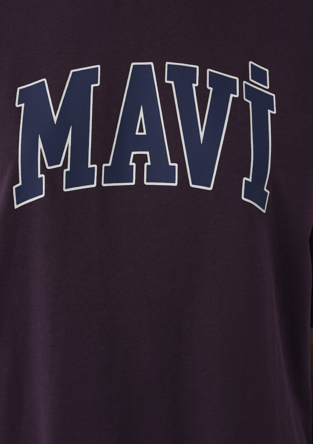 Mavi Logo Baskılı Mor Tişört görsel 7