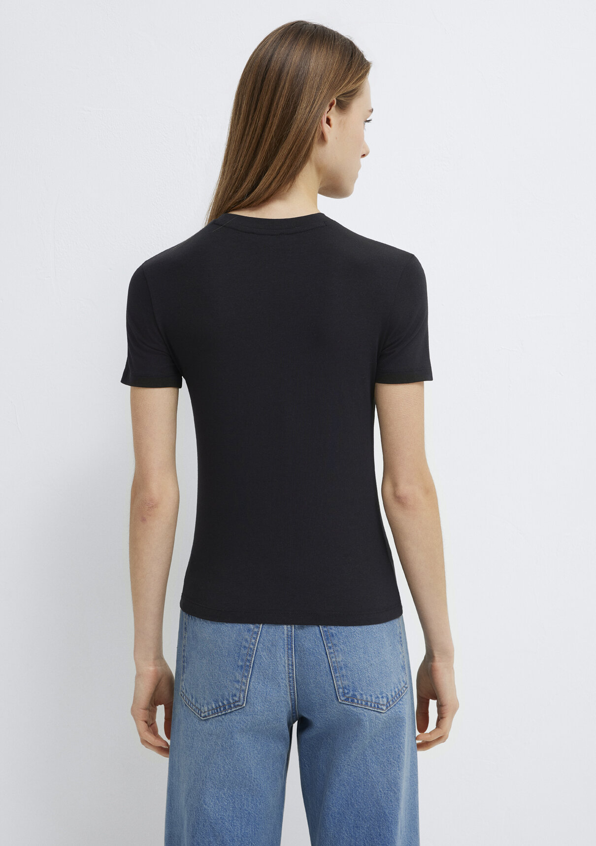 Mavi Soft-Premium Siyah Basic Modal Karışımlı Tişört görsel 5