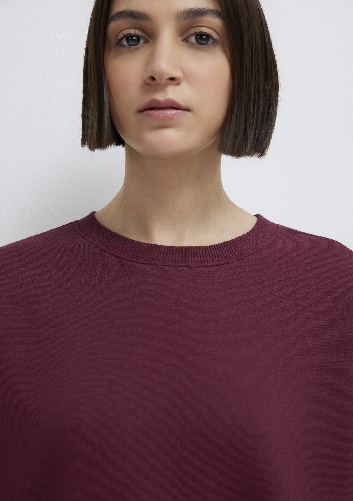 Mavi Bisiklet Yaka Bordo Basic Sweatshirt görsel 6