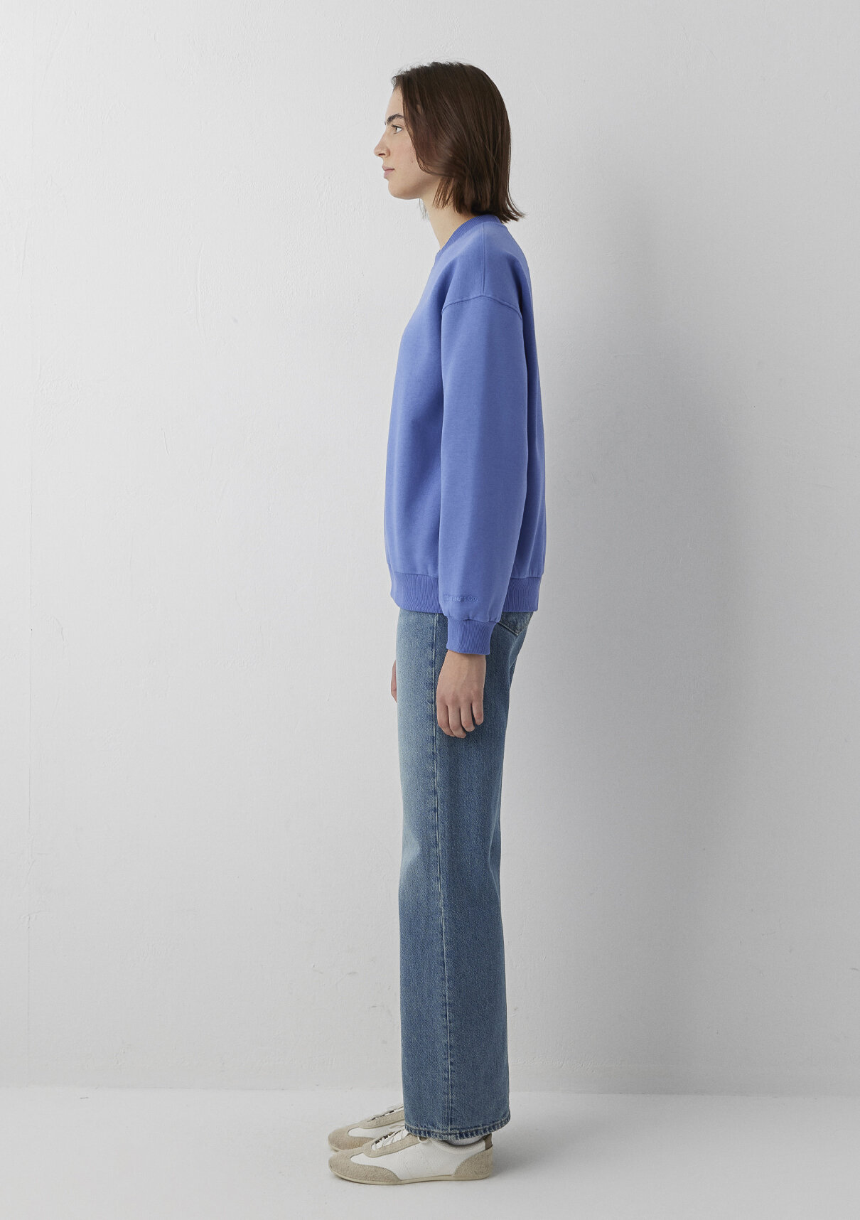 Mavi Bisiklet Yaka Mor Basic Sweatshirt görsel 5