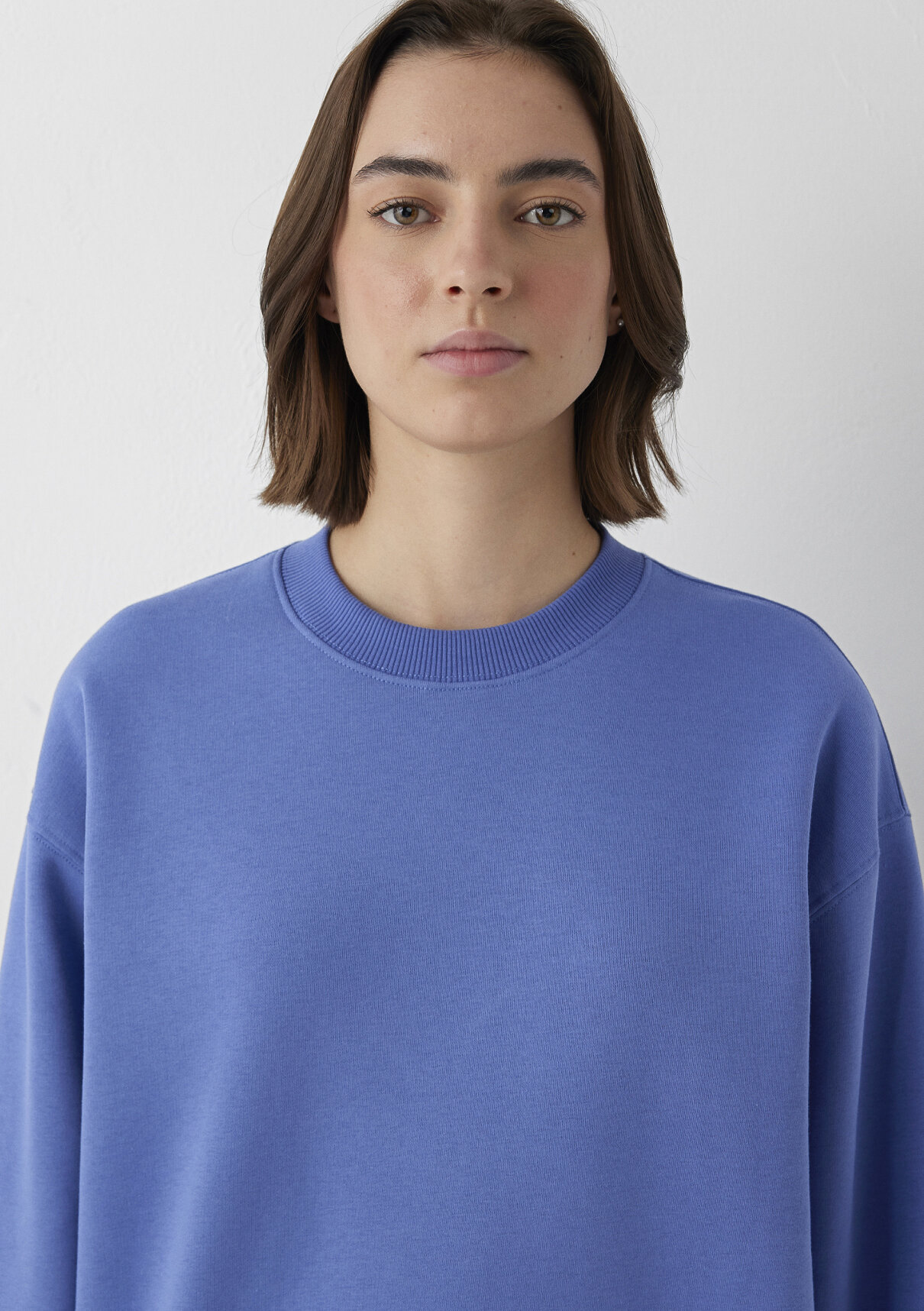 Mavi Bisiklet Yaka Mor Basic Sweatshirt görsel 7