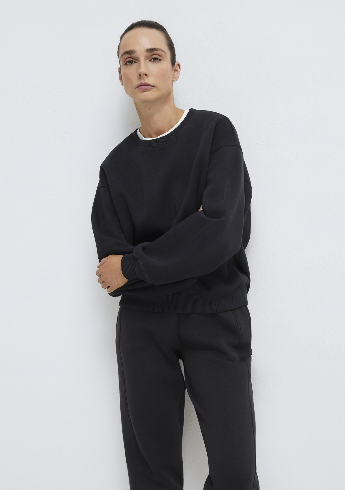 Mavi Bisiklet Yaka Siyah Basic Sweatshirt görsel 2
