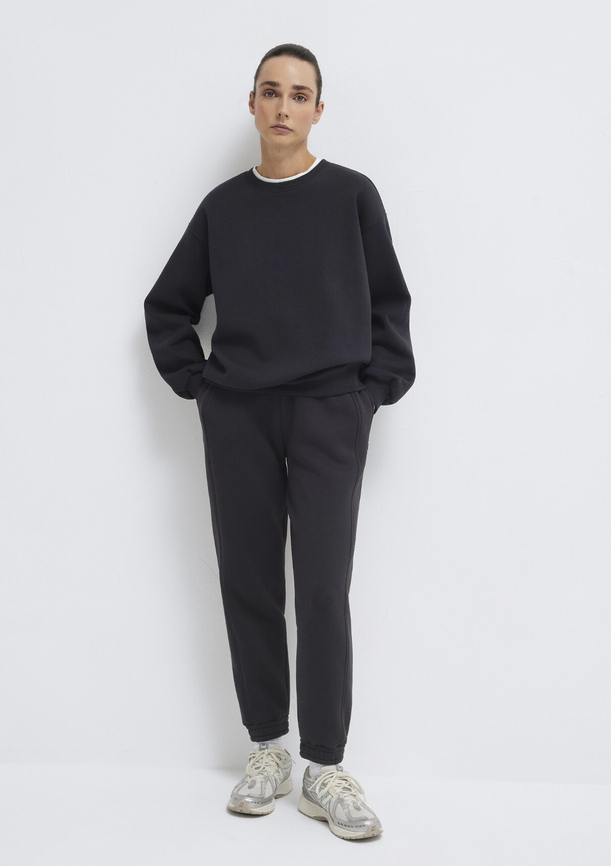 Mavi Bisiklet Yaka Siyah Basic Sweatshirt görsel 3
