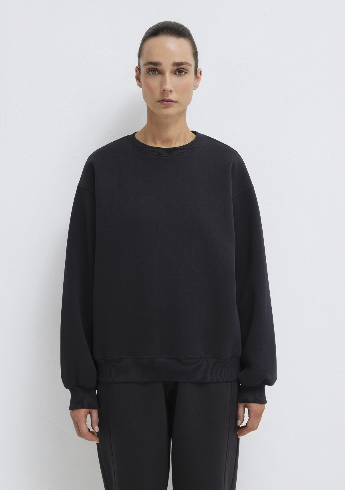 Mavi Bisiklet Yaka Siyah Basic Sweatshirt görsel 4