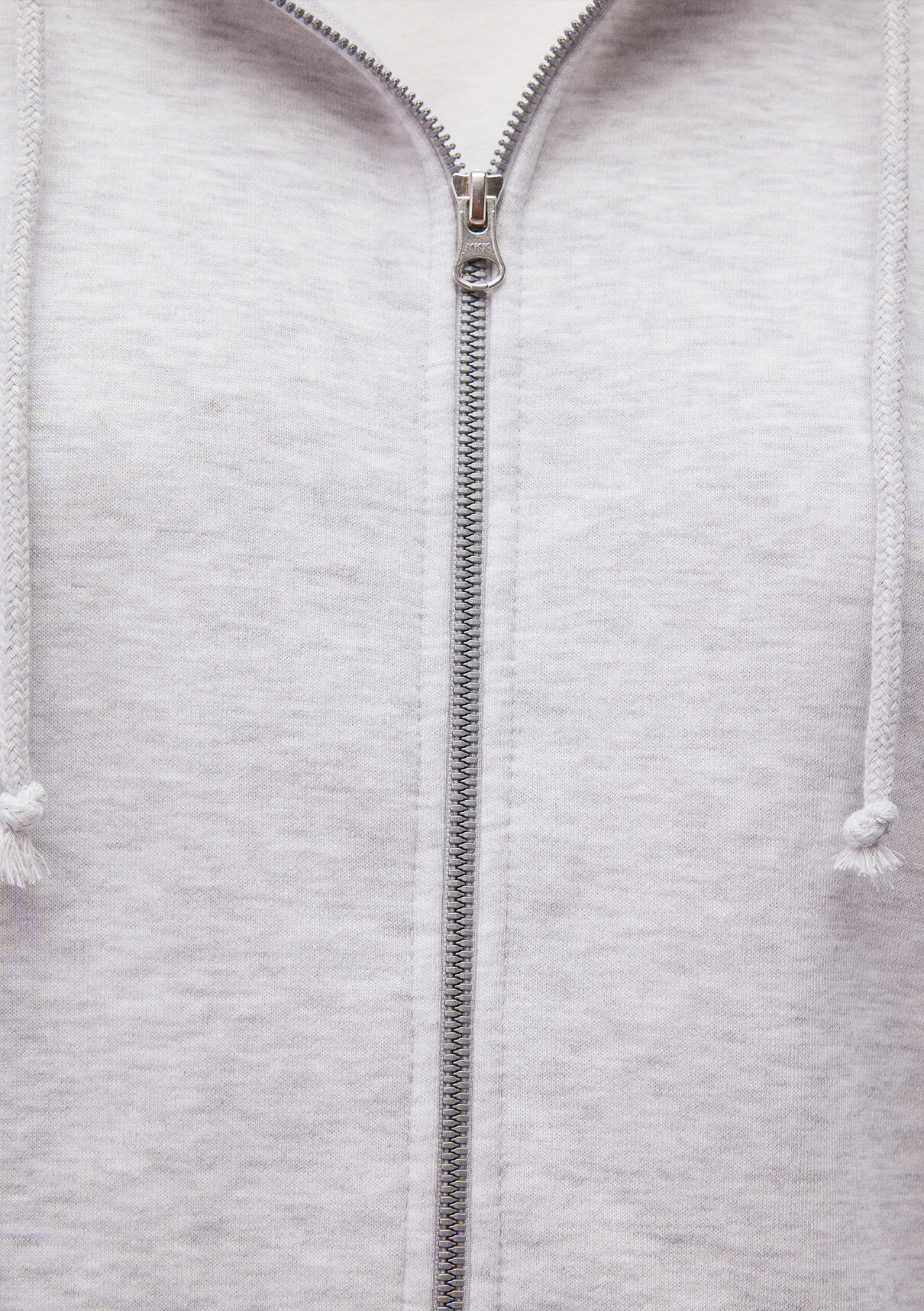 Mavi Kapüşonlu Fermuarlı Gri Sweatshirt görsel 7