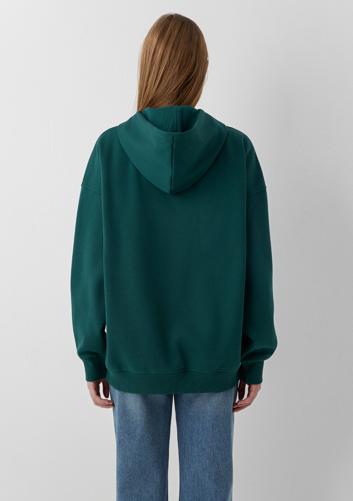 Mavi Kapüşonlu Fermuarlı Yeşil Sweatshirt görsel 5