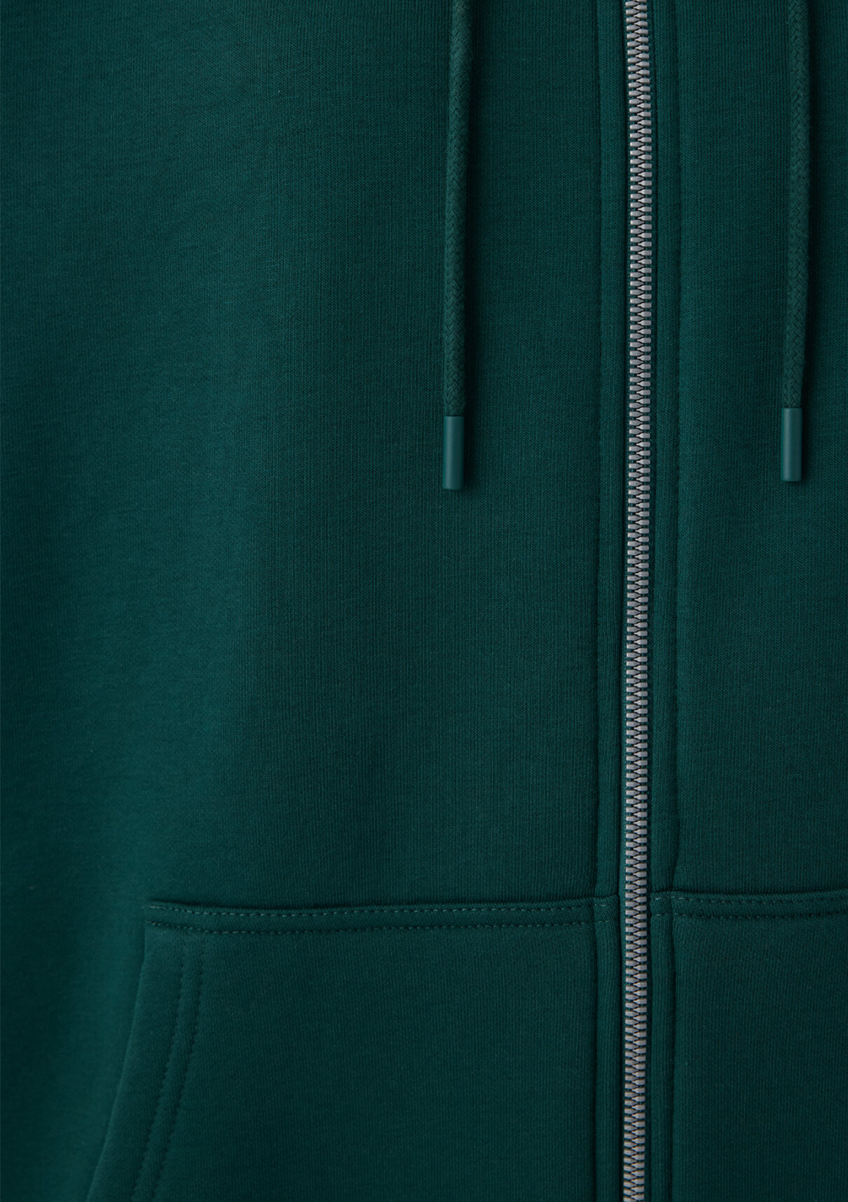 Mavi Kapüşonlu Fermuarlı Yeşil Sweatshirt görsel 7