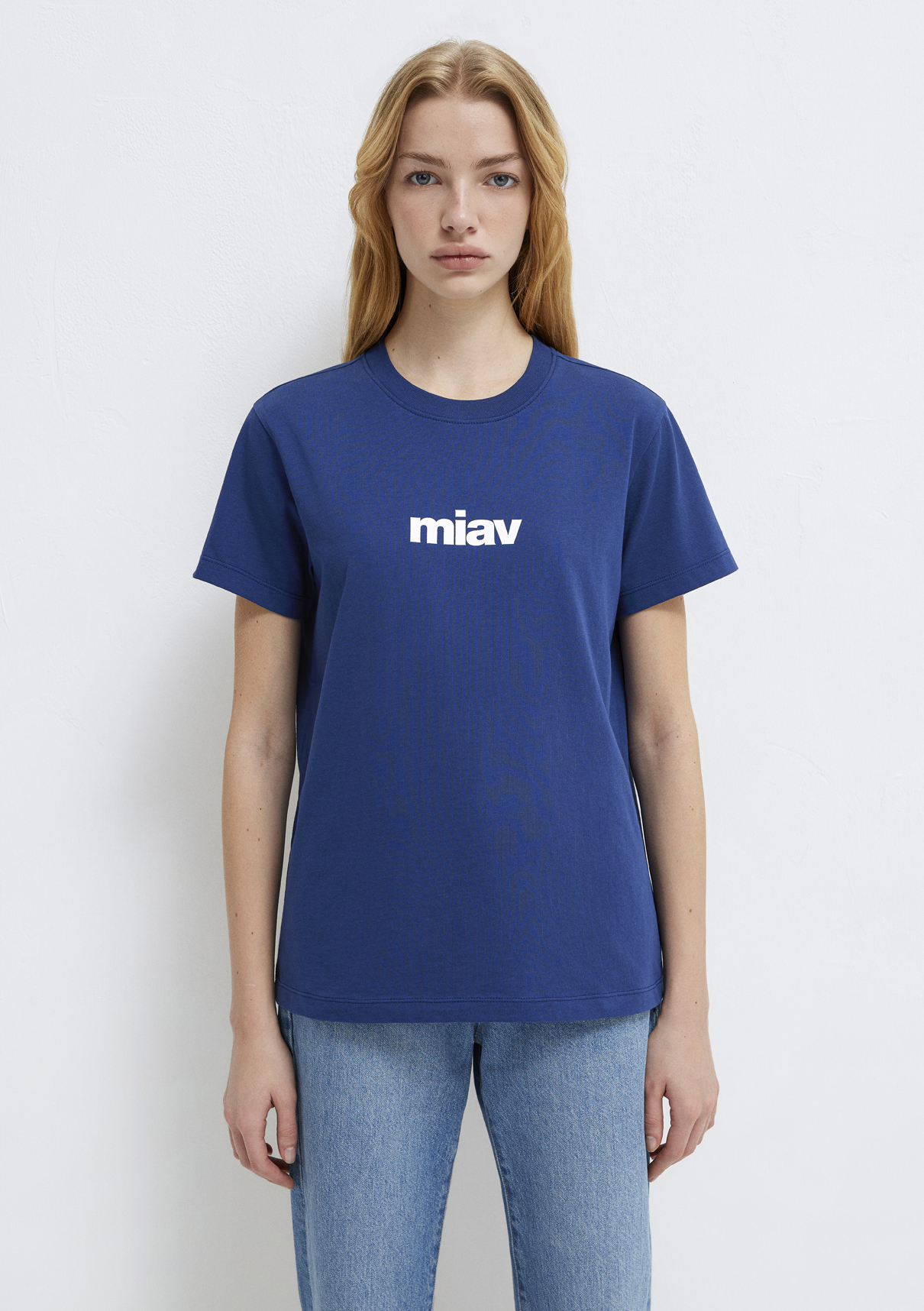 Mavi Miav Baskılı Mavi Tişört görsel 3