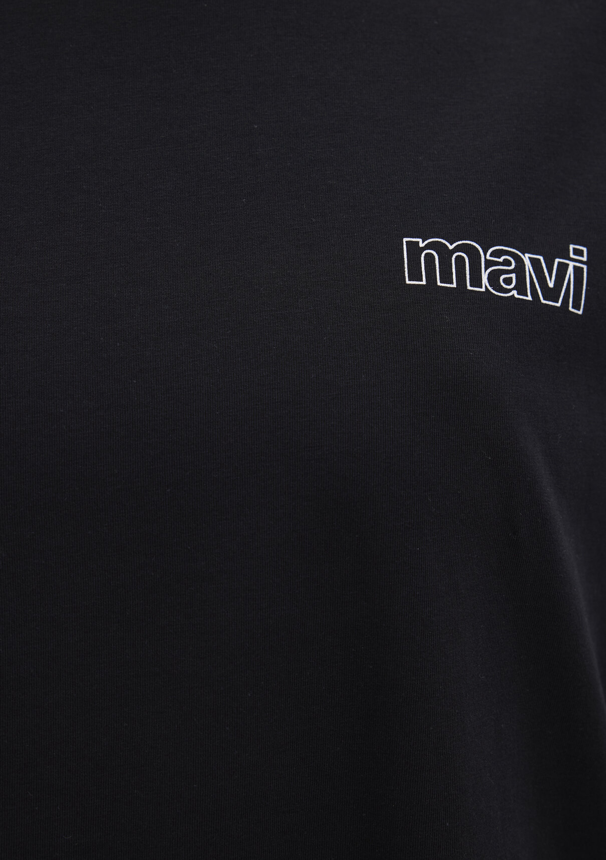 Mavi Logo Baskılı Siyah Tişört görsel 7