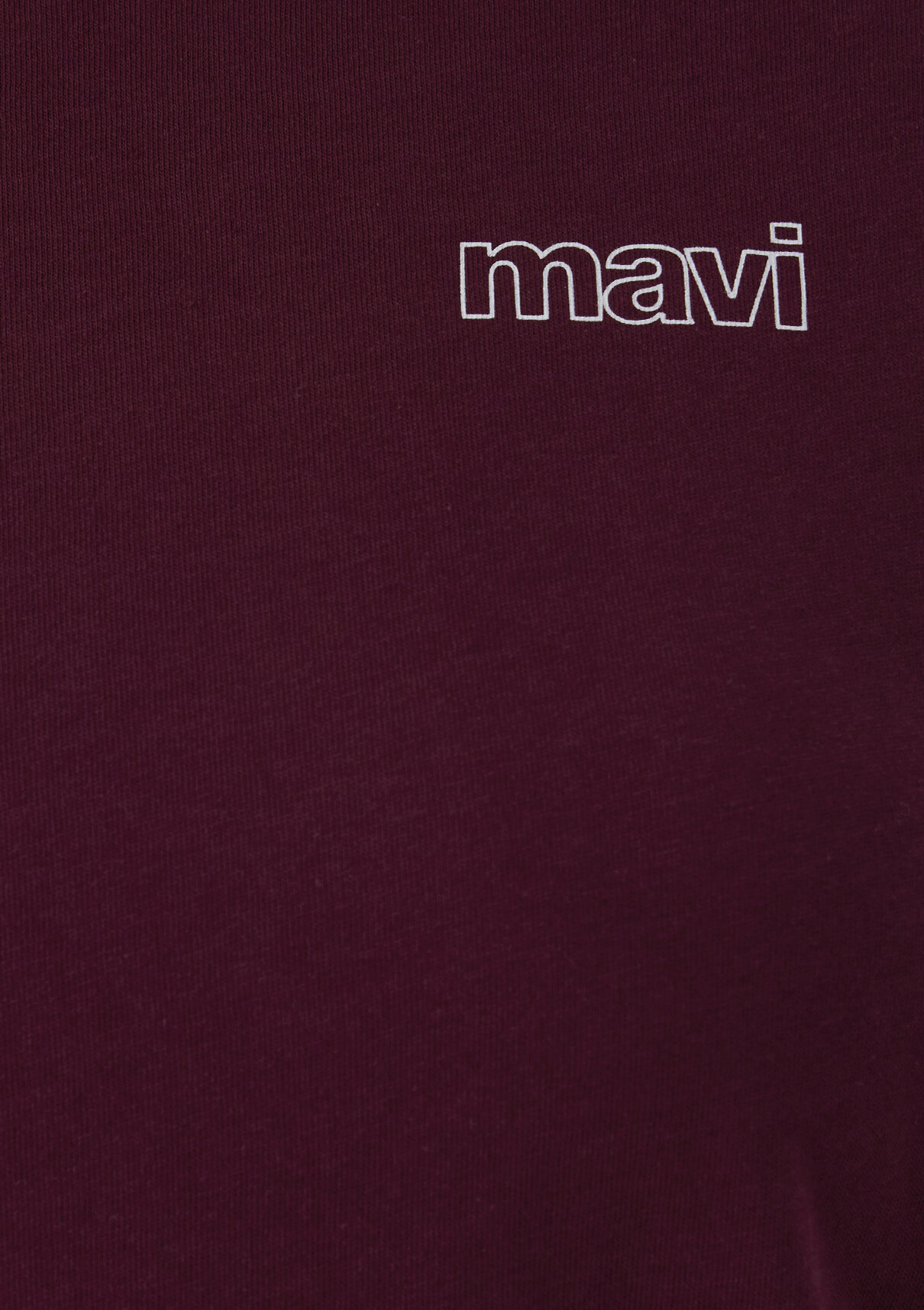 Mavi Logo Baskılı Bordo Tişört görsel 6